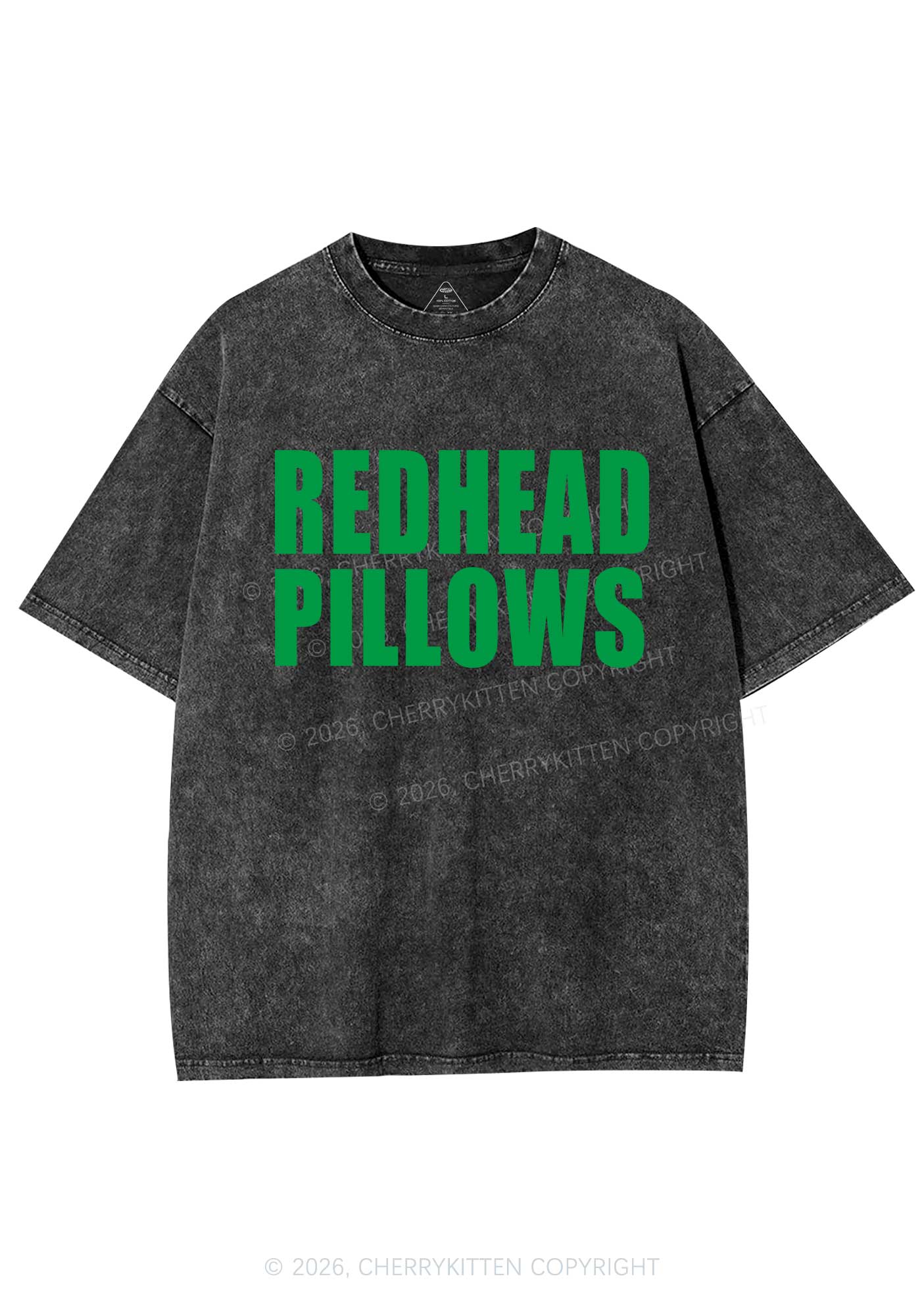 Redhead Pillows St Patricks Y2K Shirts Washed Tee Cherrykitten - Image 3
