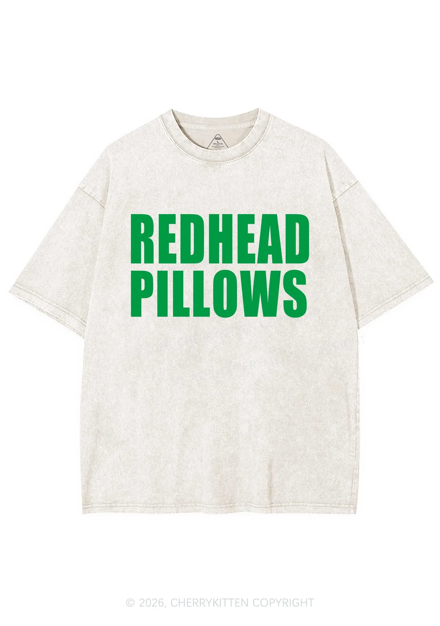 Redhead Pillows St Patricks Y2K Shirts Washed Tee Cherrykitten - Image 4