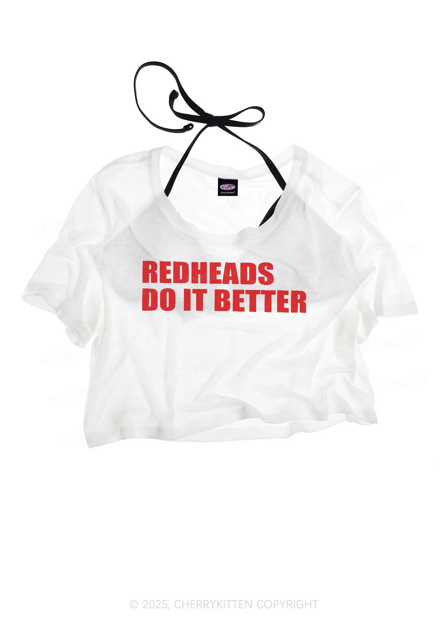 Redheads Do It Better Y2K Sheer Crop Tee Cherrykitten - Image 3