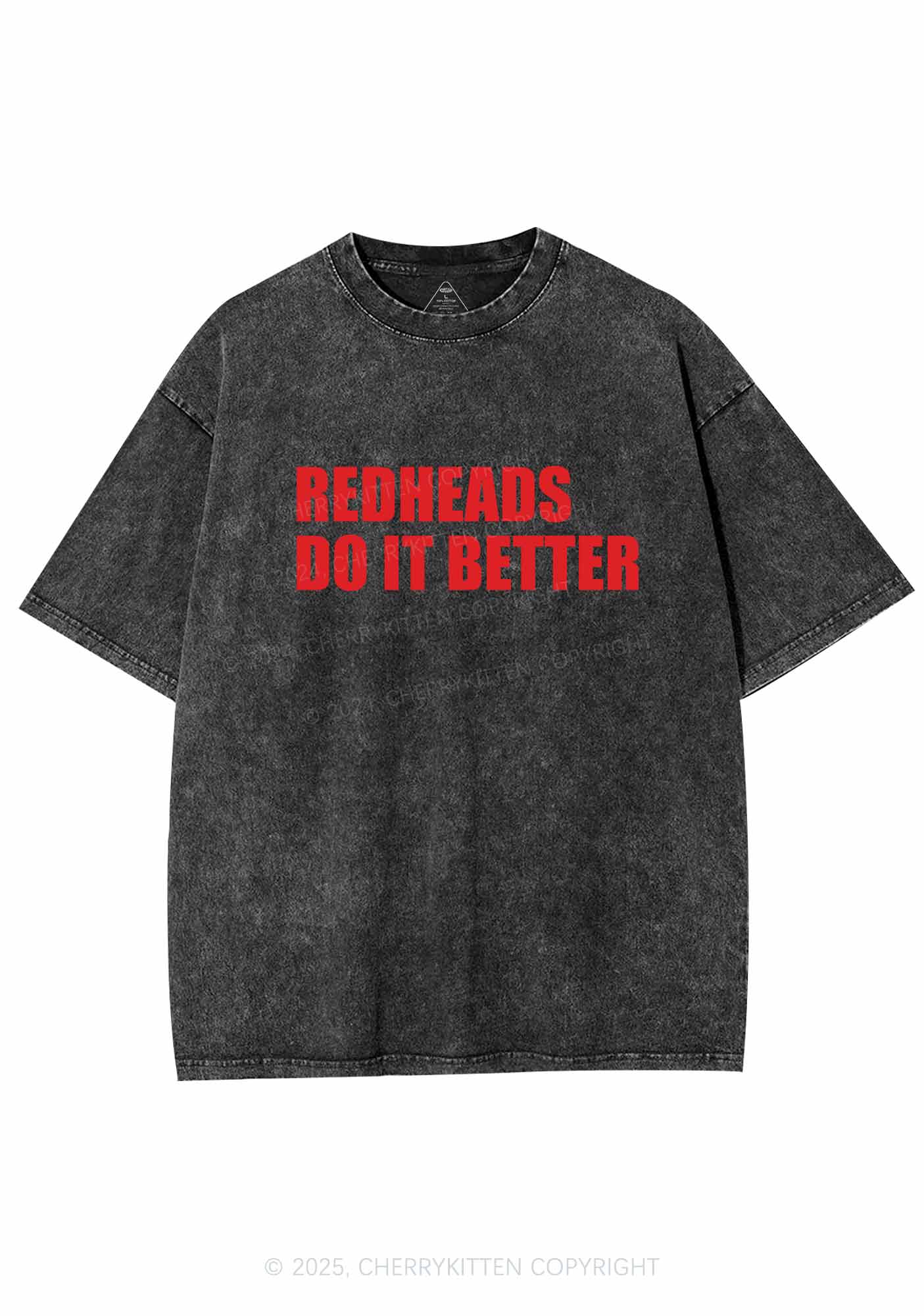 Redheads Do It Better Y2K Washed Tee Cherrykitten - Image 3