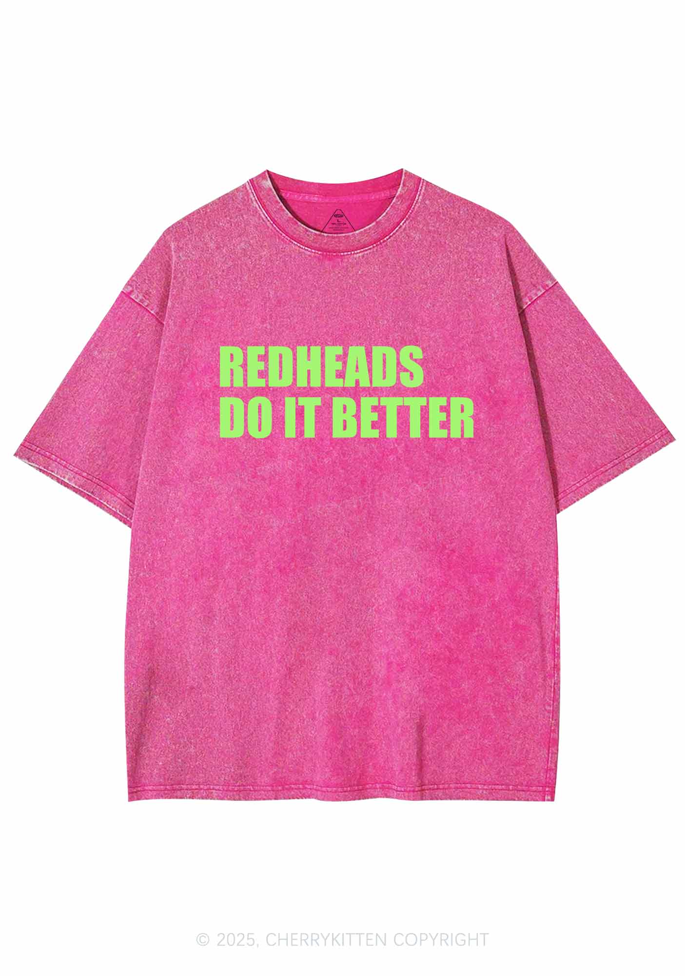 Redheads Do It Better Y2K Washed Tee Cherrykitten - Image 4