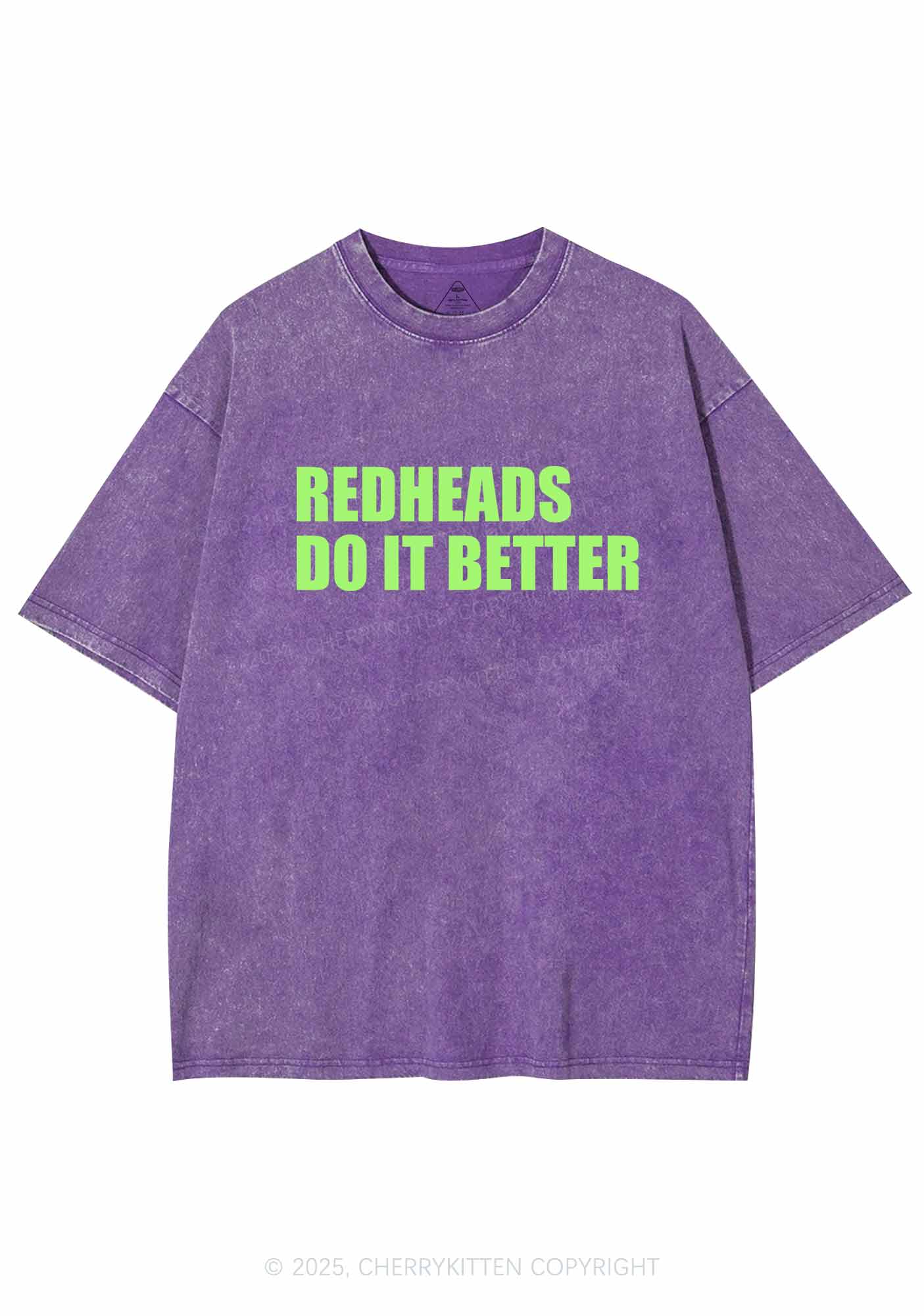 Redheads Do It Better Y2K Washed Tee Cherrykitten - Image 5