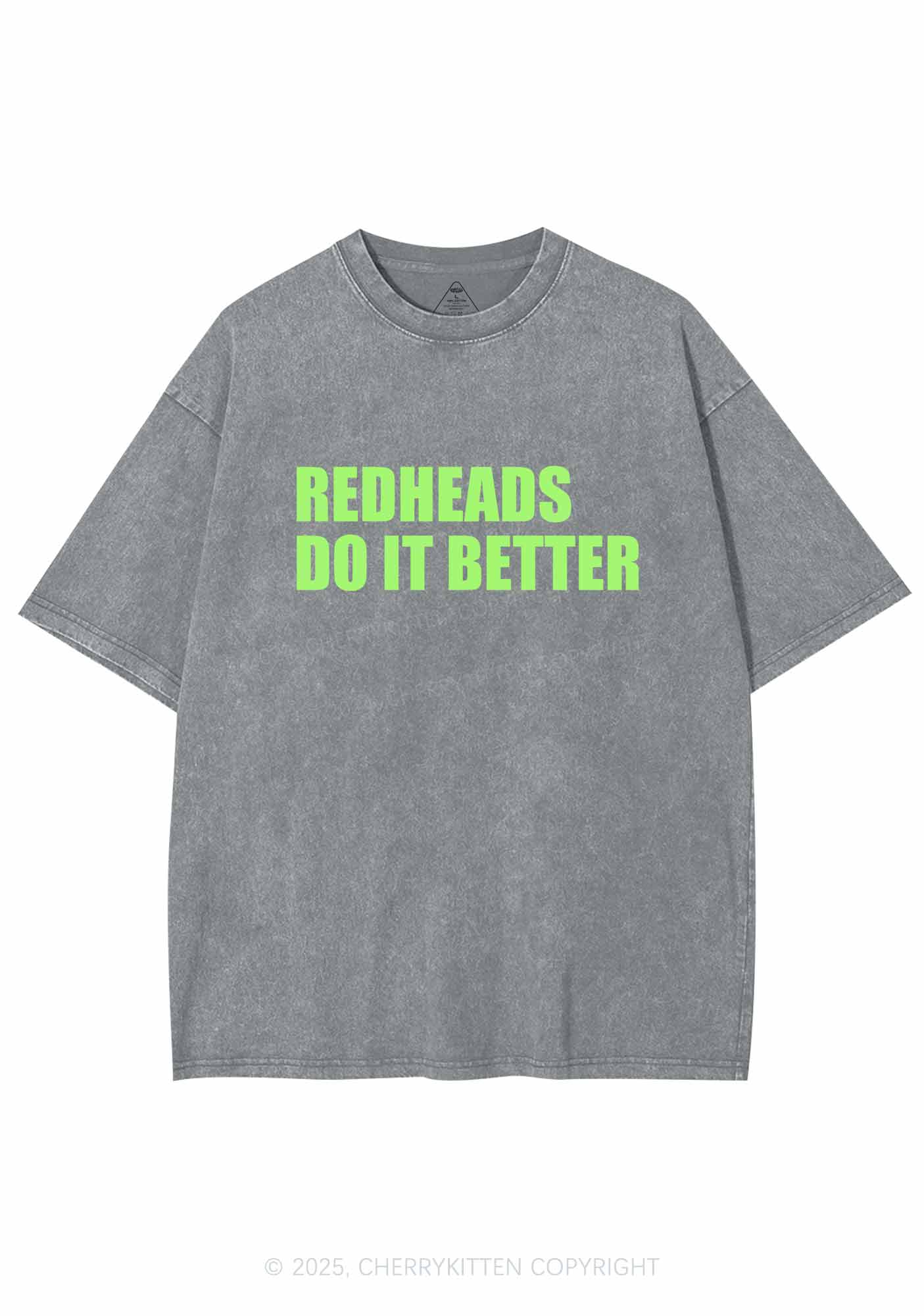 Redheads Do It Better Y2K Washed Tee Cherrykitten - Image 6