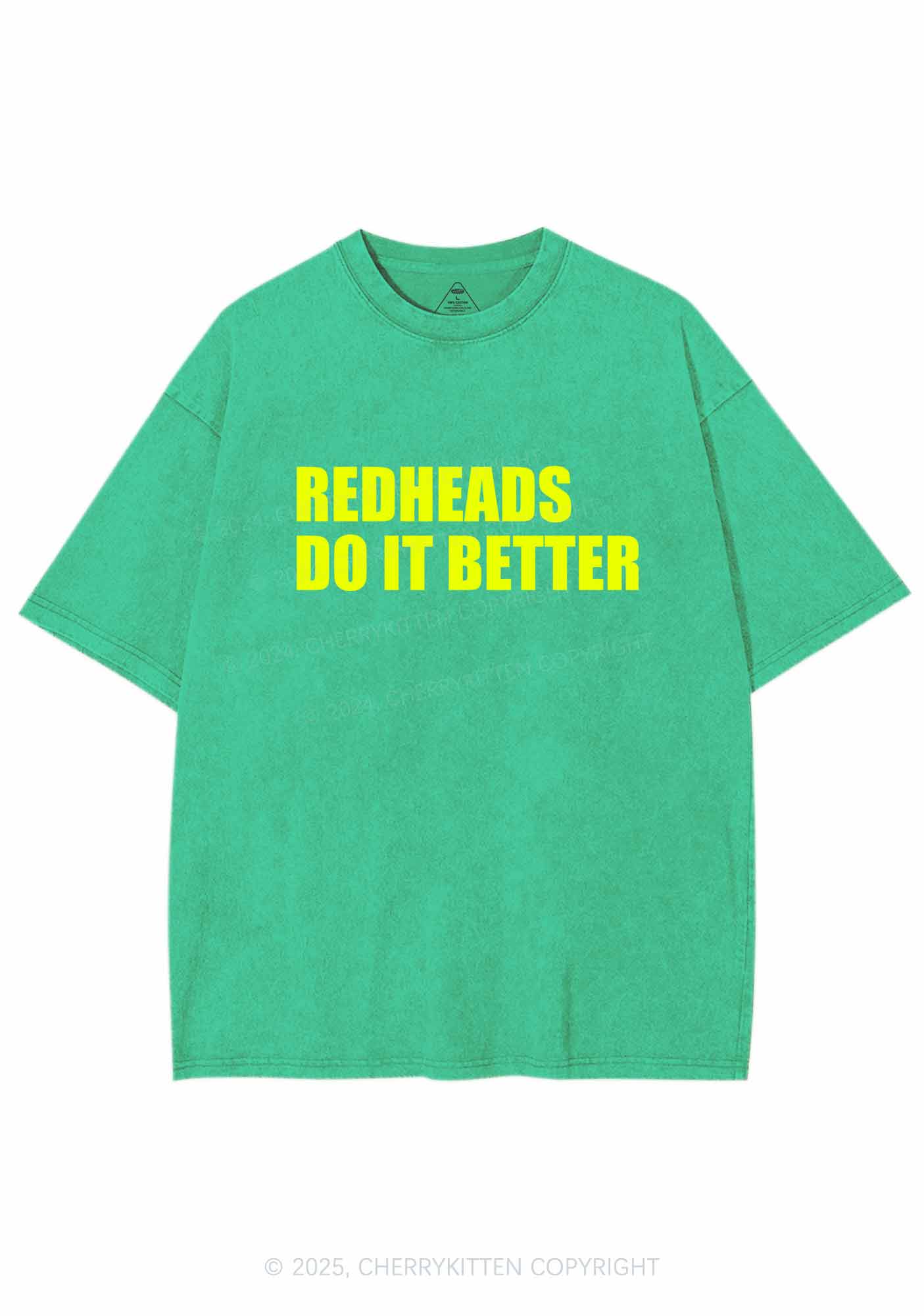 Redheads Do It Better Y2K Washed Tee Cherrykitten - Image 8