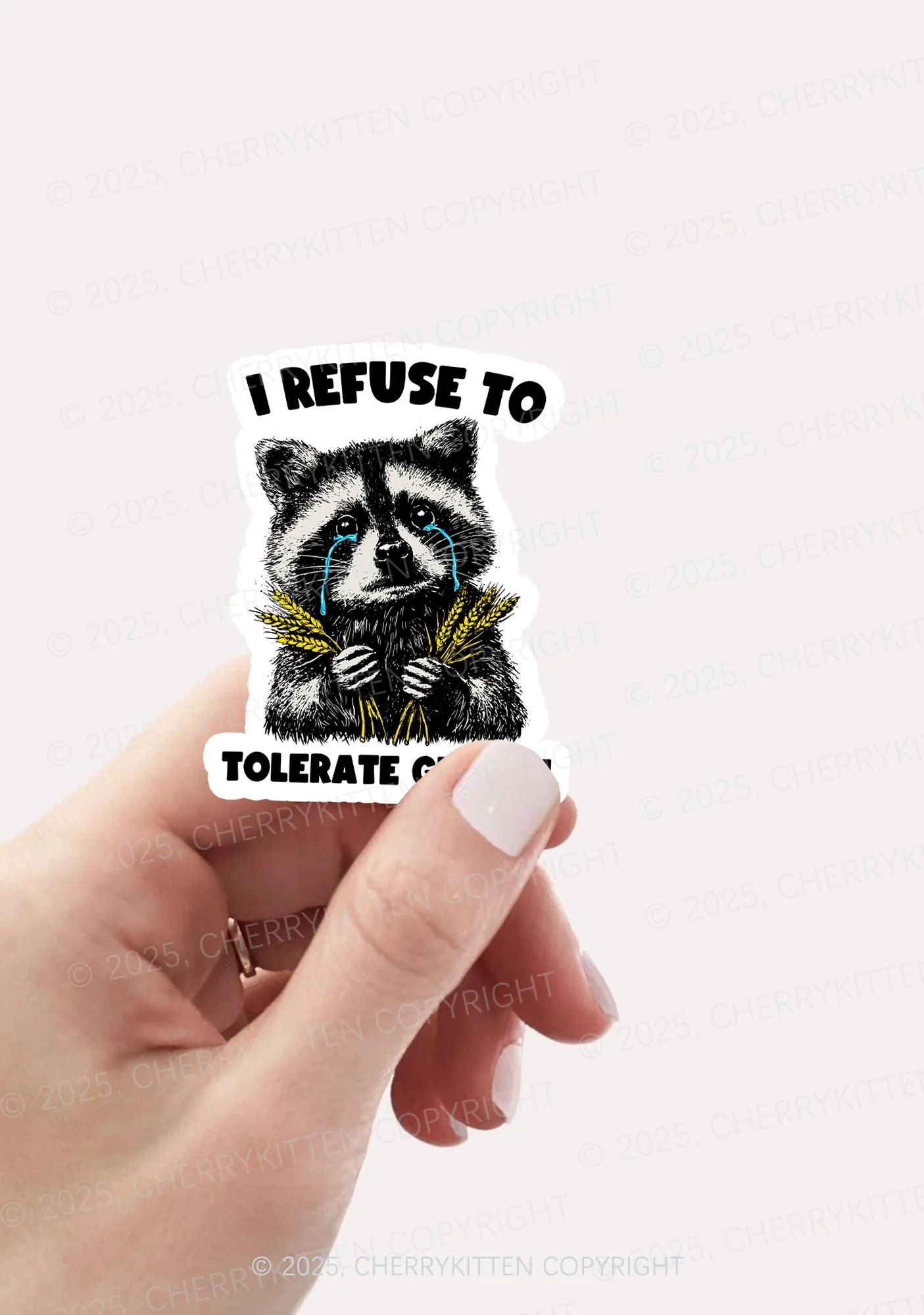 Refuse To Tolerate Gluten 1Pc Y2K Sticker Cherrykitten - Image 2
