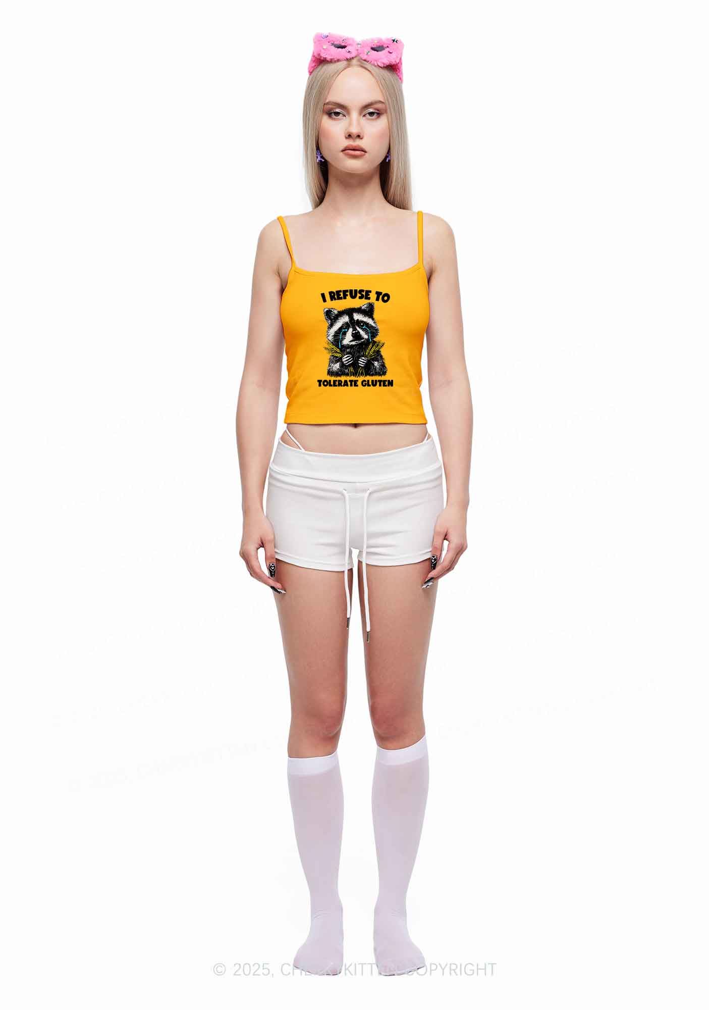 Refuse To Tolerate Gluten Y2K Spaghetti Strap Cami Cherrykitten - Image 2