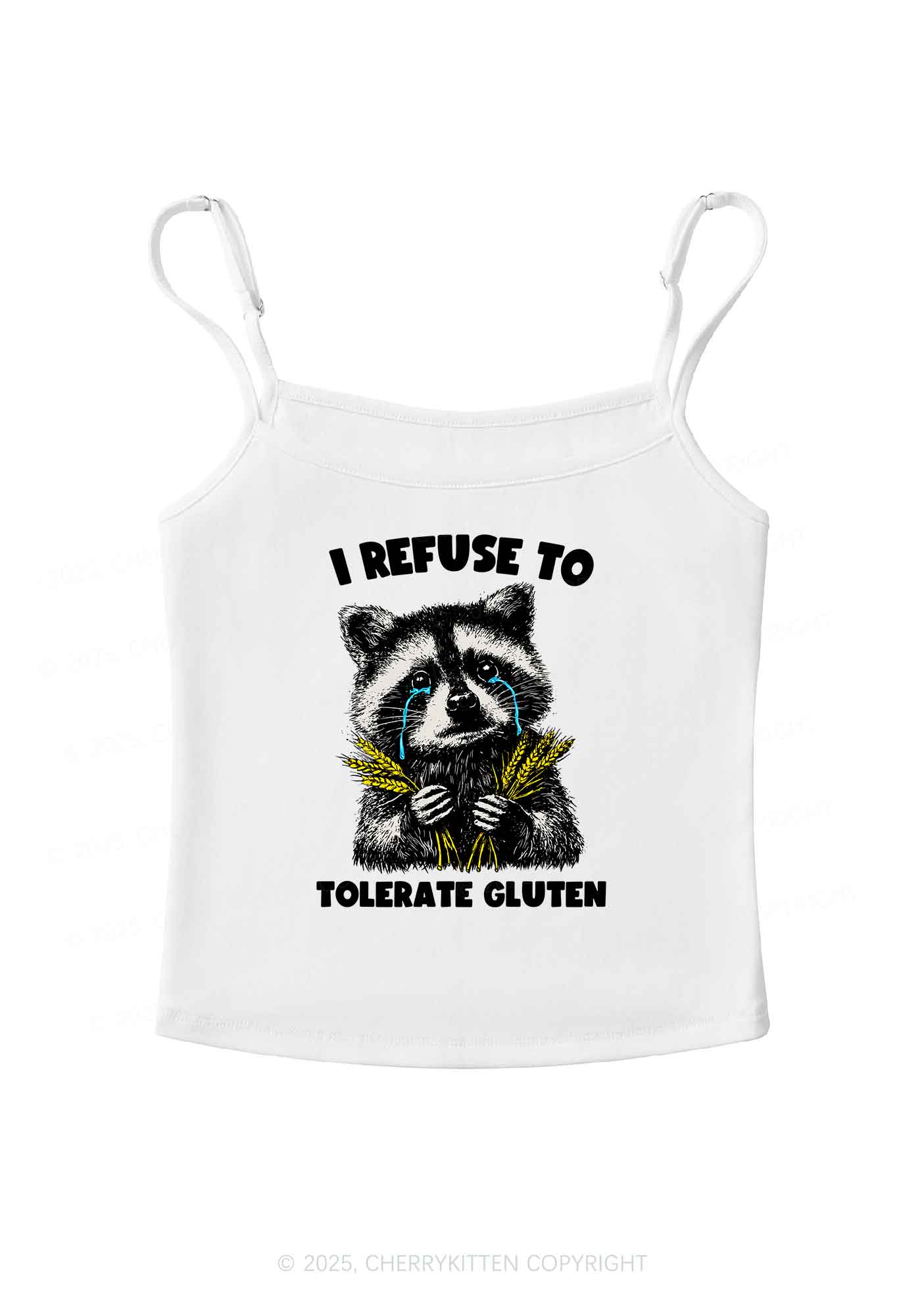 Refuse To Tolerate Gluten Y2K Spaghetti Strap Cami Cherrykitten - Image 3