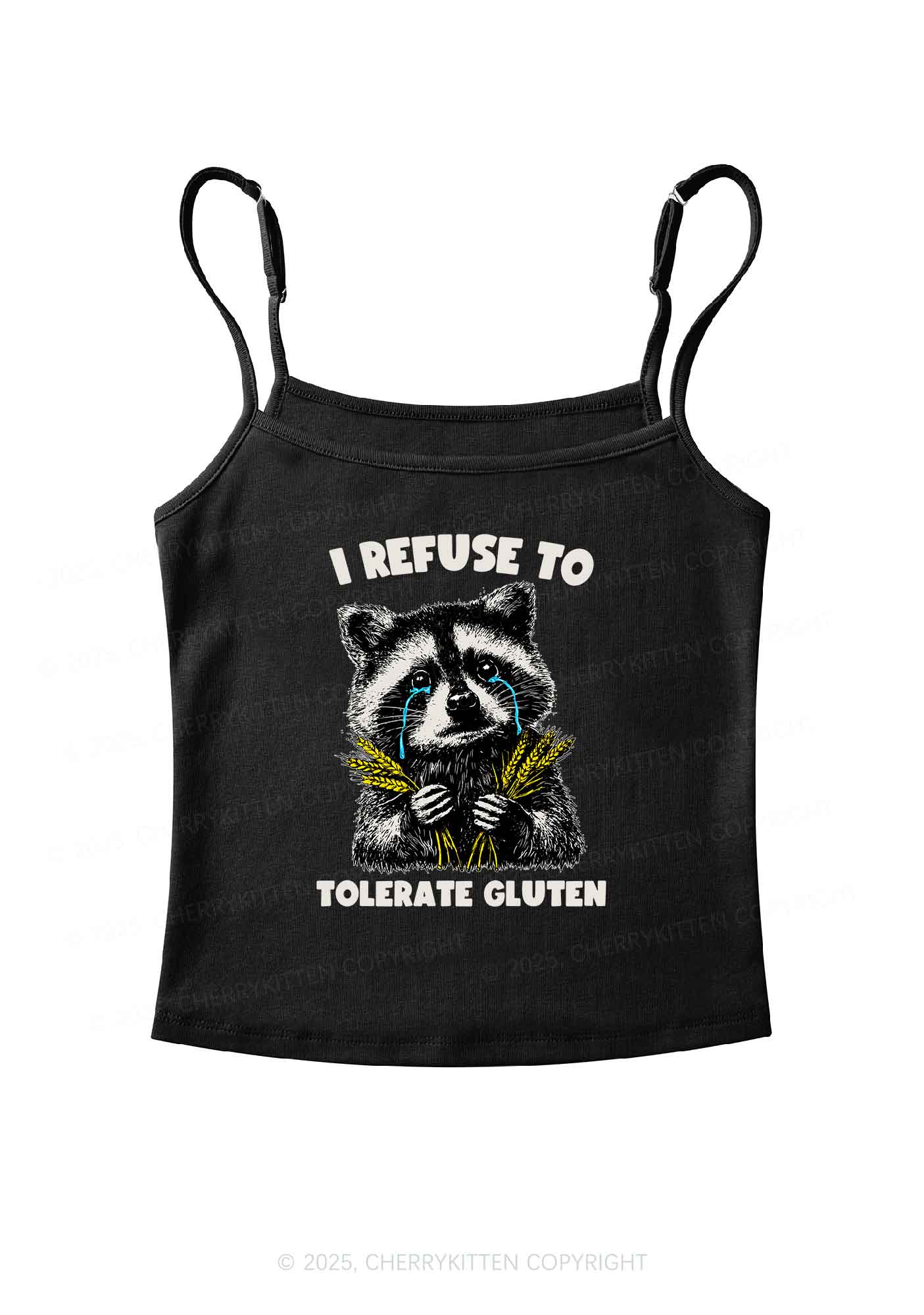 Refuse To Tolerate Gluten Y2K Spaghetti Strap Cami Cherrykitten - Image 4