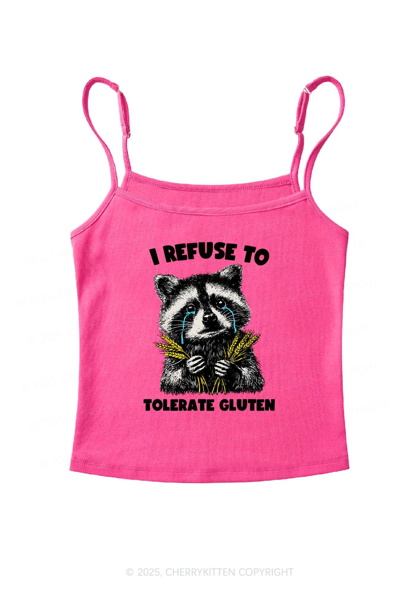 Refuse To Tolerate Gluten Y2K Spaghetti Strap Cami Cherrykitten - Image 5