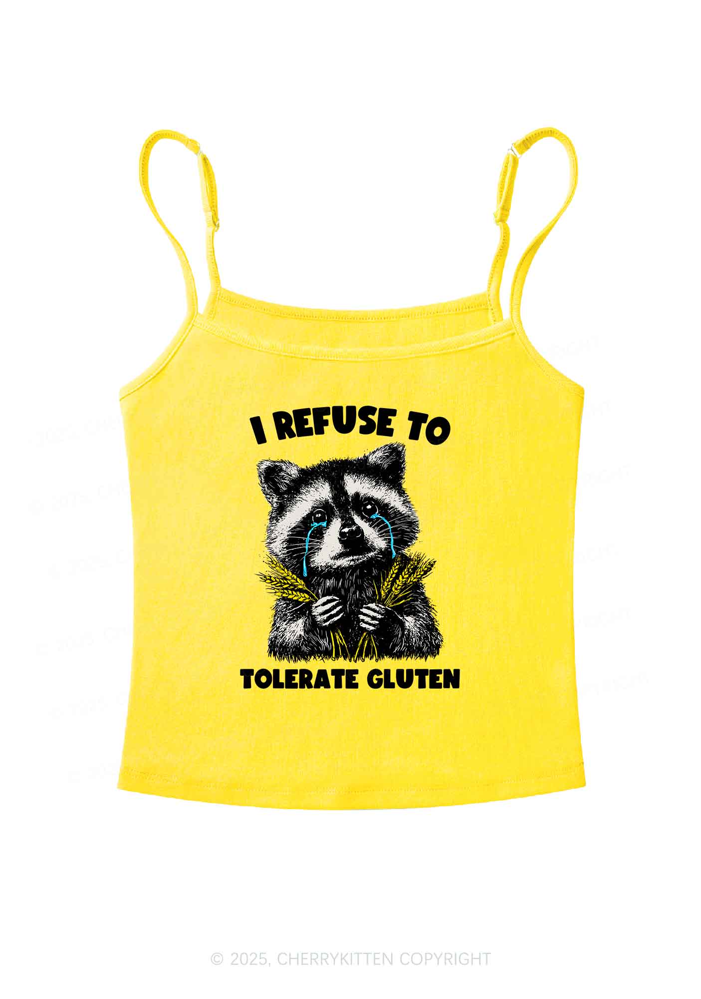 Refuse To Tolerate Gluten Y2K Spaghetti Strap Cami Cherrykitten - Image 6
