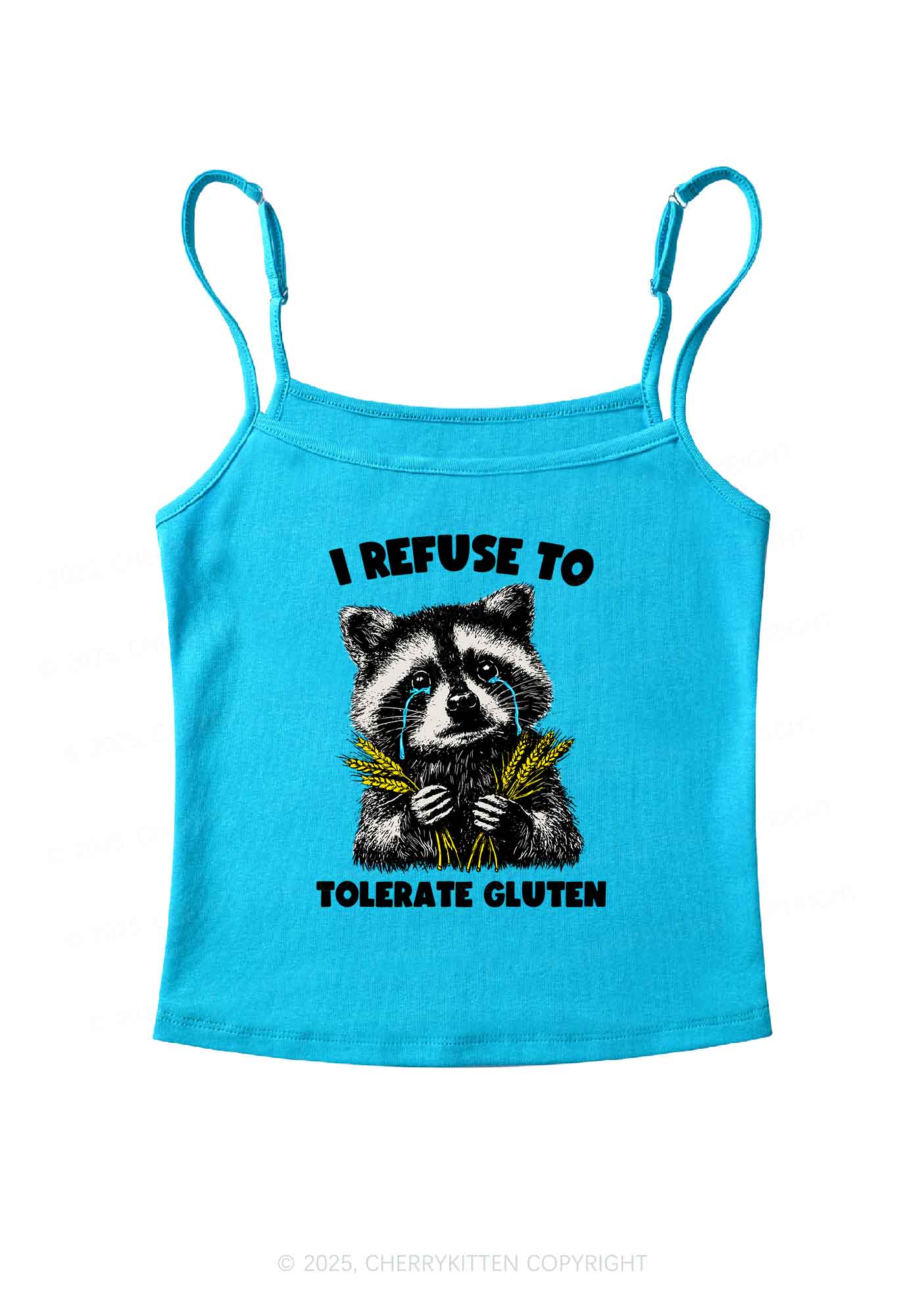 Refuse To Tolerate Gluten Y2K Spaghetti Strap Cami Cherrykitten - Image 7