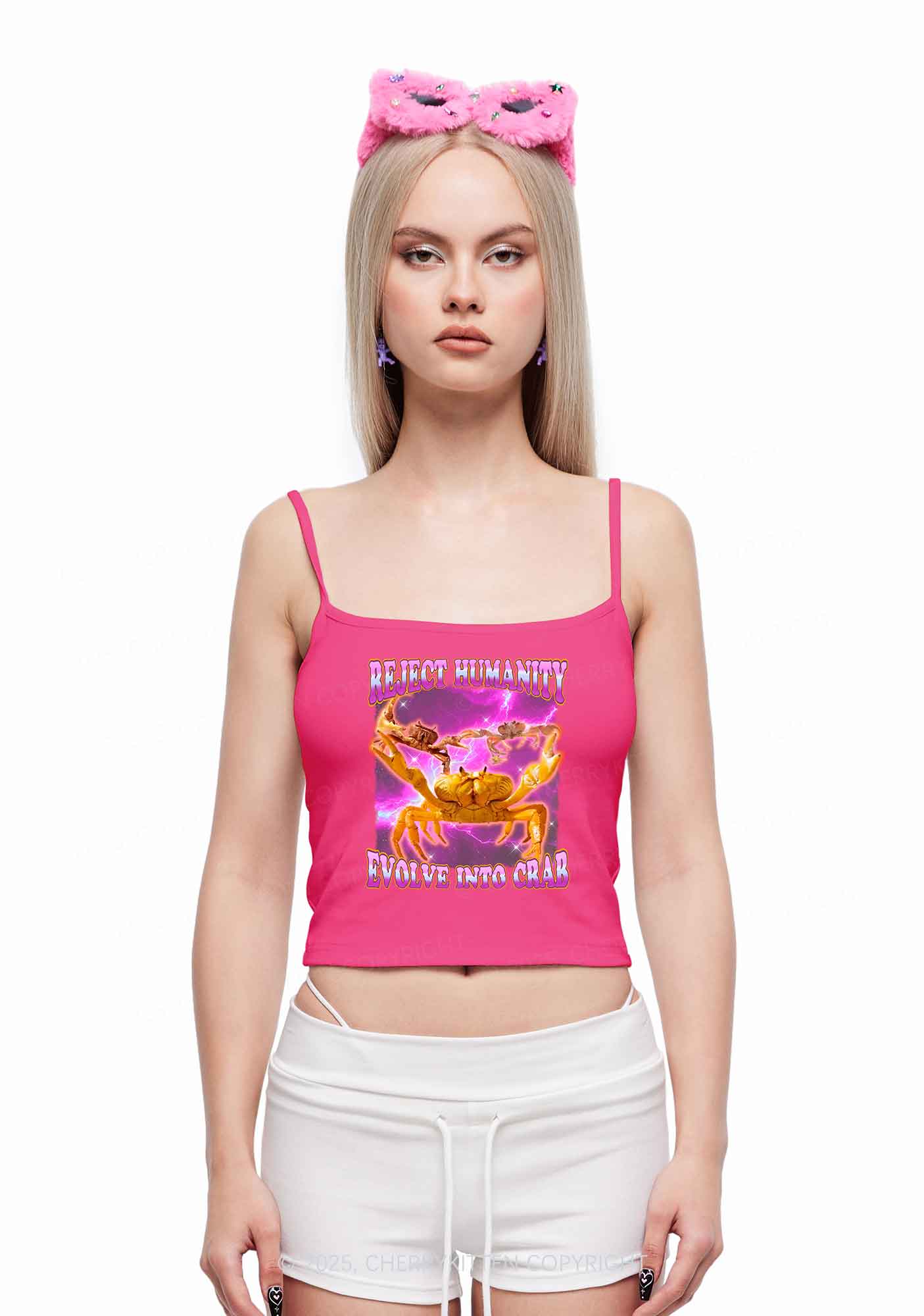 Reject Humanity Crab Y2K Spaghetti Strap Cami Cherrykitten - Image 2