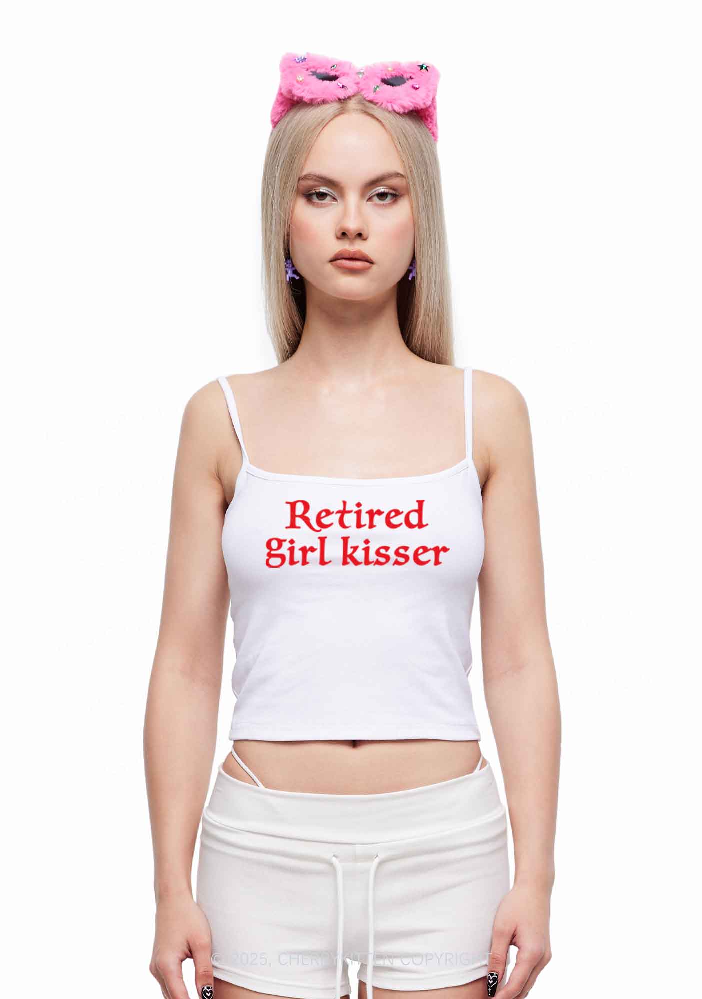 Retired Girl Kisser Pride Y2K Spaghetti Strap Cami Cherrykitten - Image 2