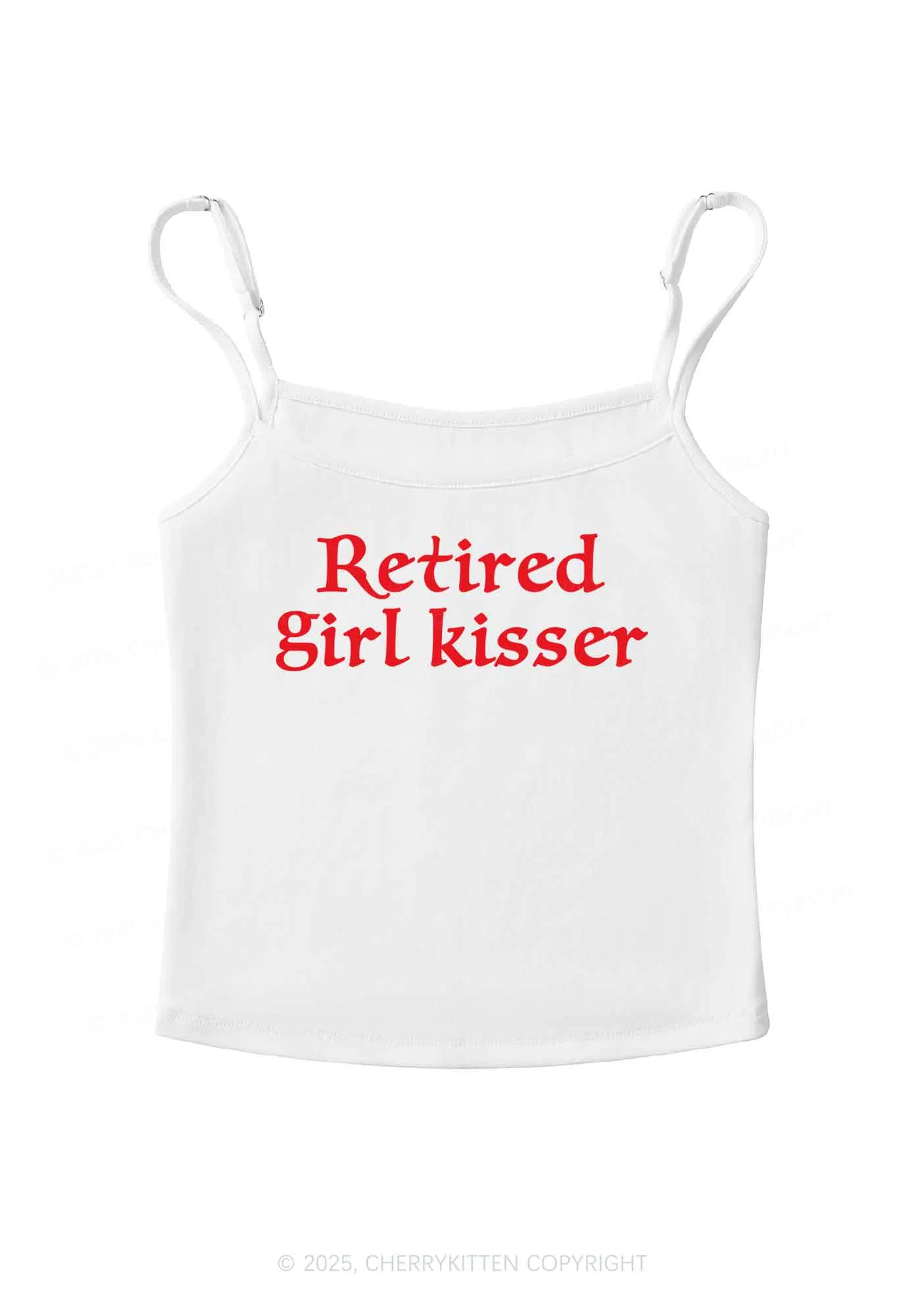 Retired Girl Kisser Pride Y2K Spaghetti Strap Cami Cherrykitten - Image 5