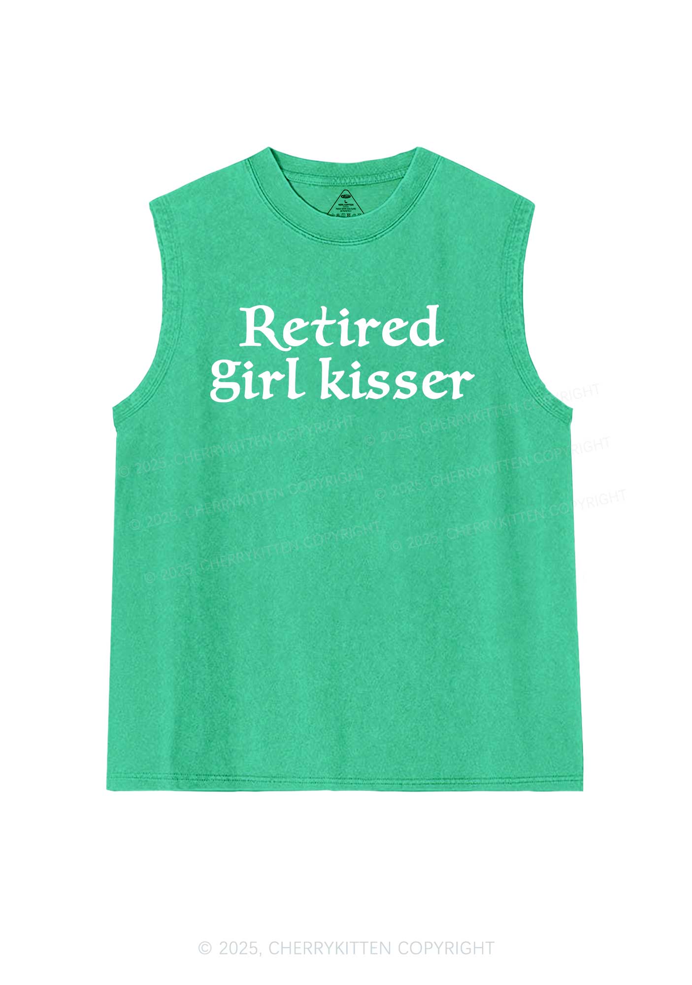 Retired Girl Kisser Pride Y2K Washed Muscle Tank Cherrykitten - Image 5