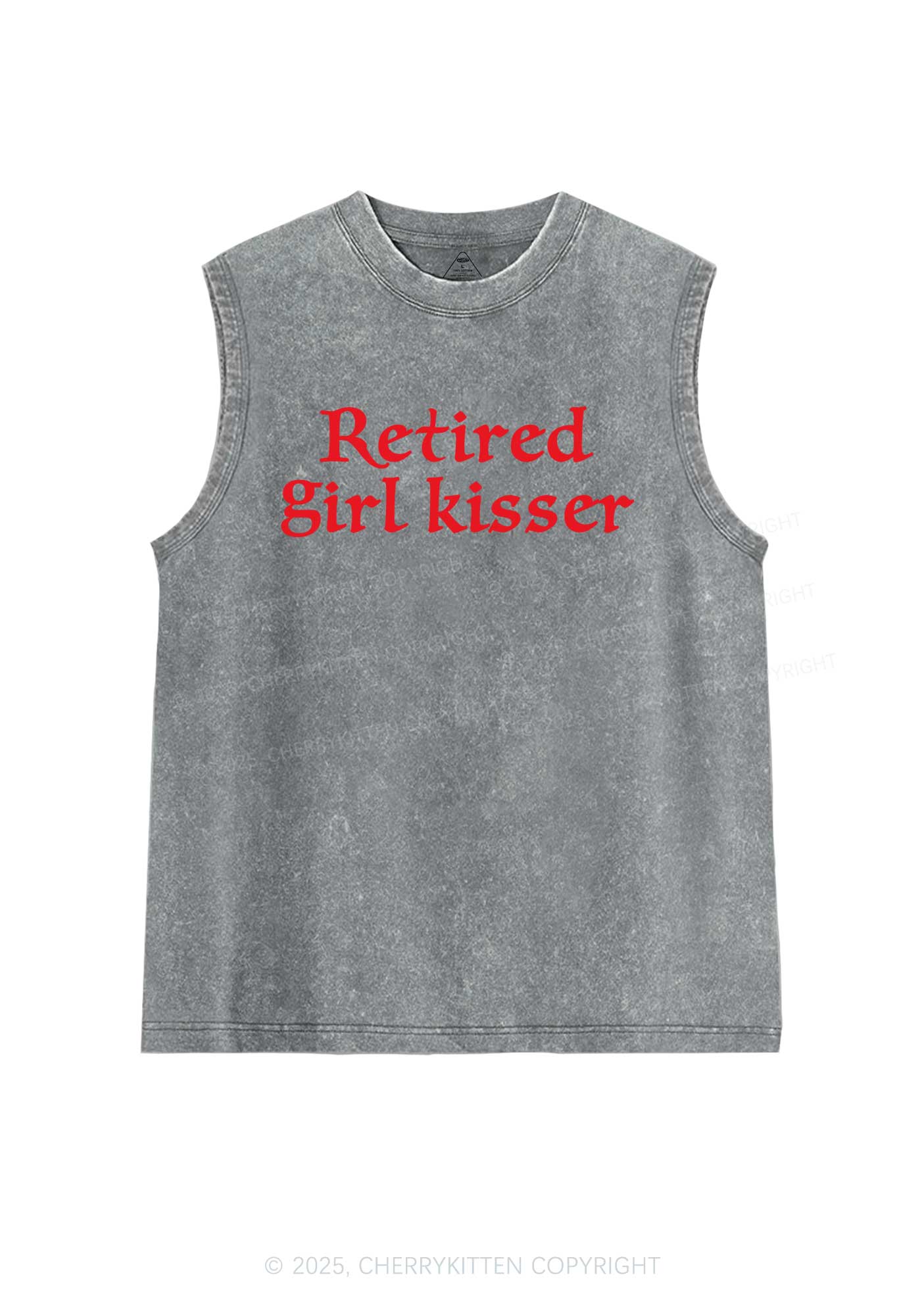 Retired Girl Kisser Pride Y2K Washed Muscle Tank Cherrykitten - Image 6
