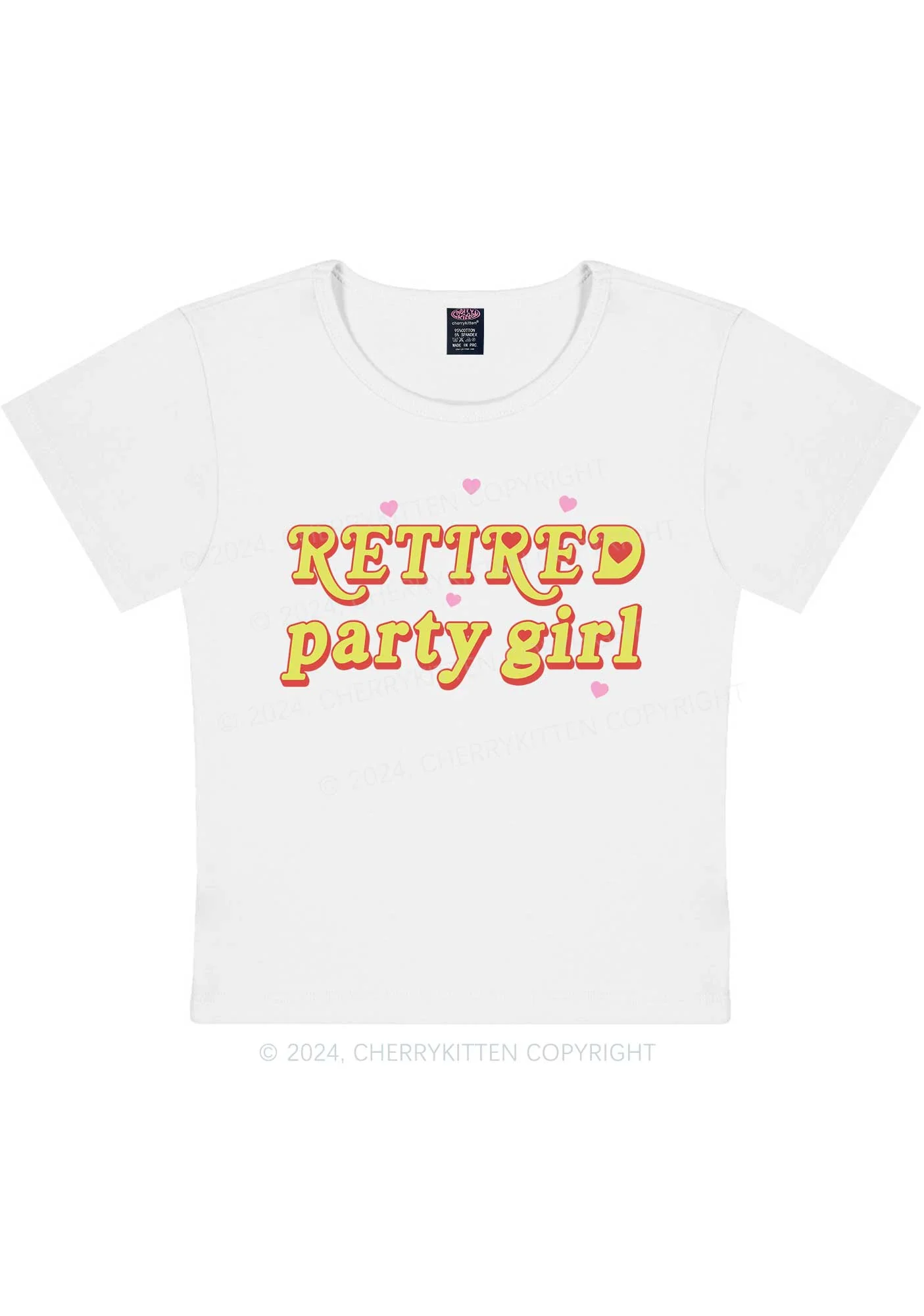 Retired Party Girl Y2K Baby Tee Cherrykitten - Image 5