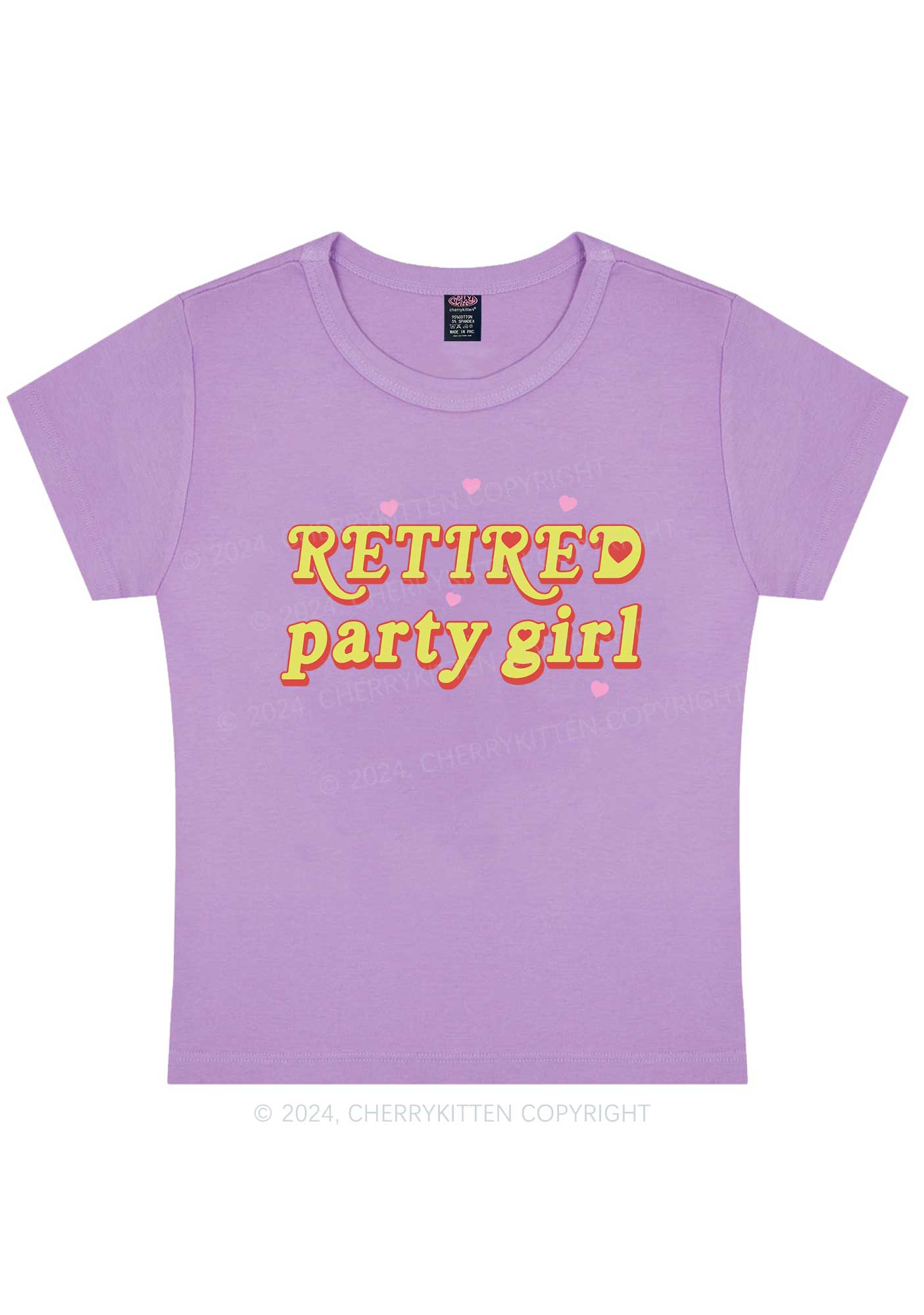 Retired Party Girl Y2K Baby Tee Cherrykitten - Image 6