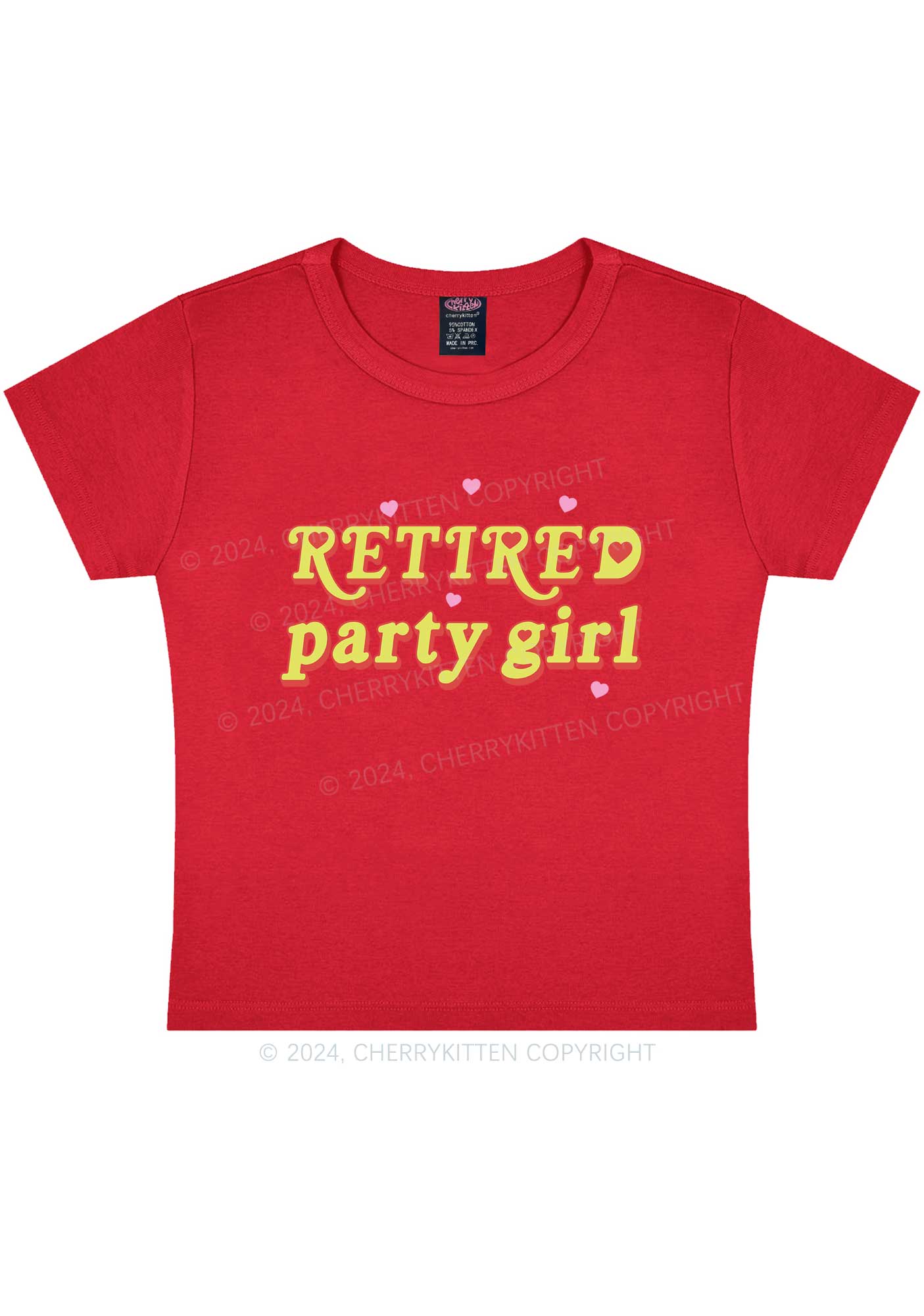 Retired Party Girl Y2K Baby Tee Cherrykitten - Image 8