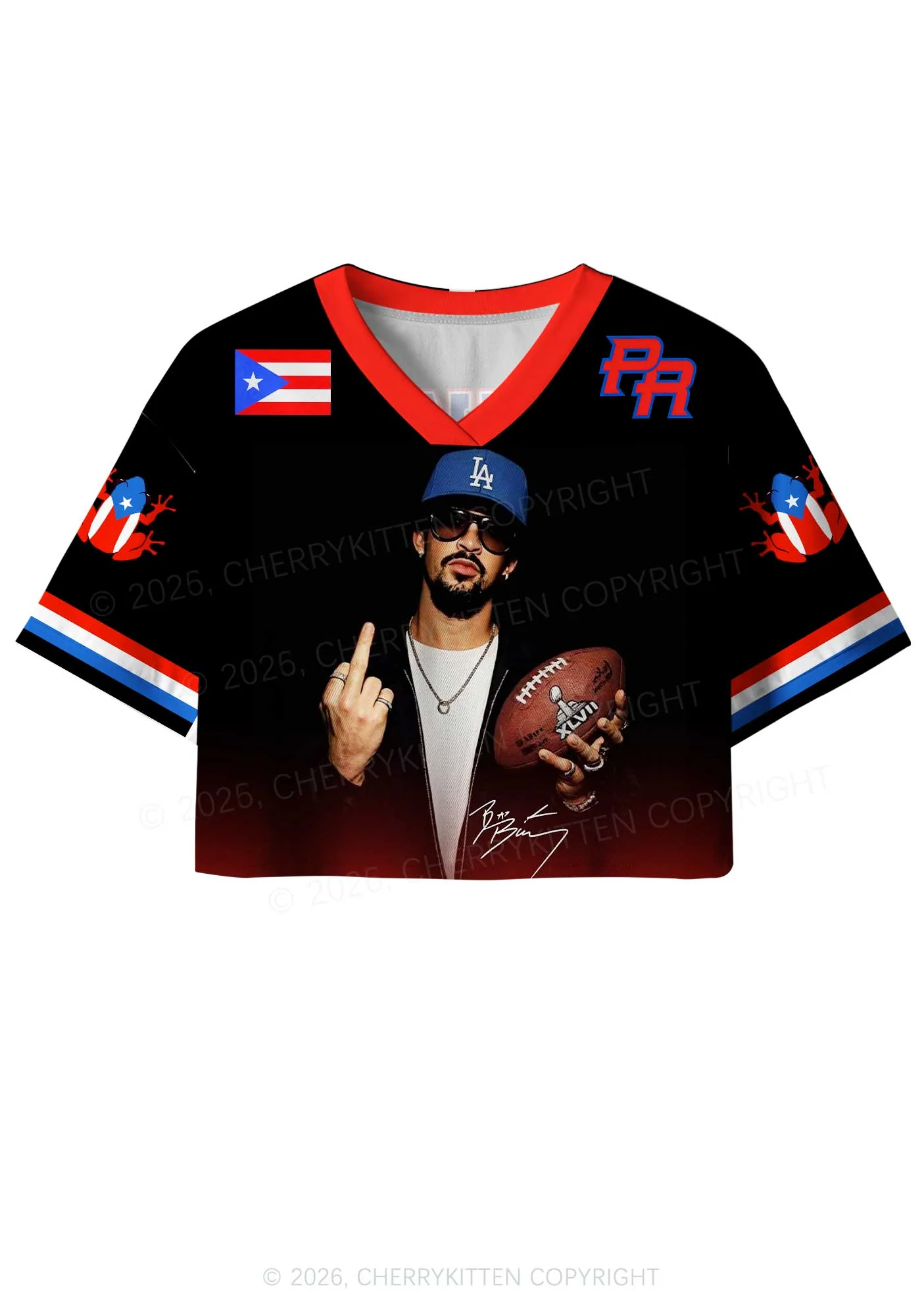 Retro Black Football Y2K Crop Sport Jersey Shirts Cherrykitten - Image 3