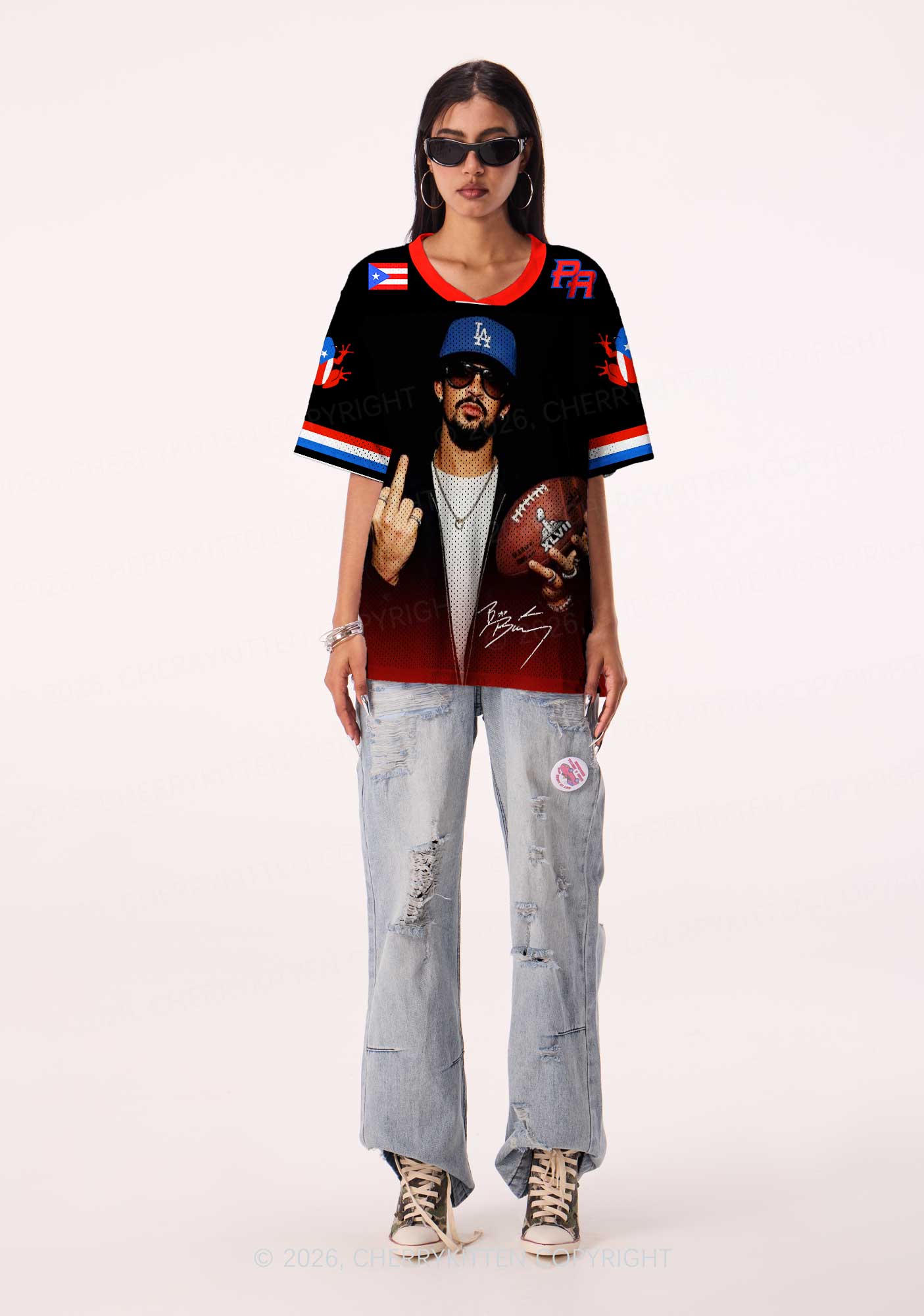 Retro Black Football Y2K Sport Jersey Shirts Cherrykitten - Image 2