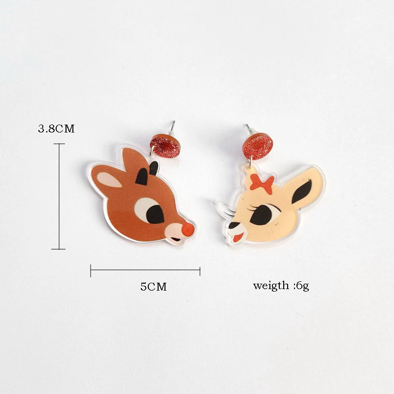 Retro Christmas Elf Deer Y2K Santa Earrings Cherrykitten - Image 4