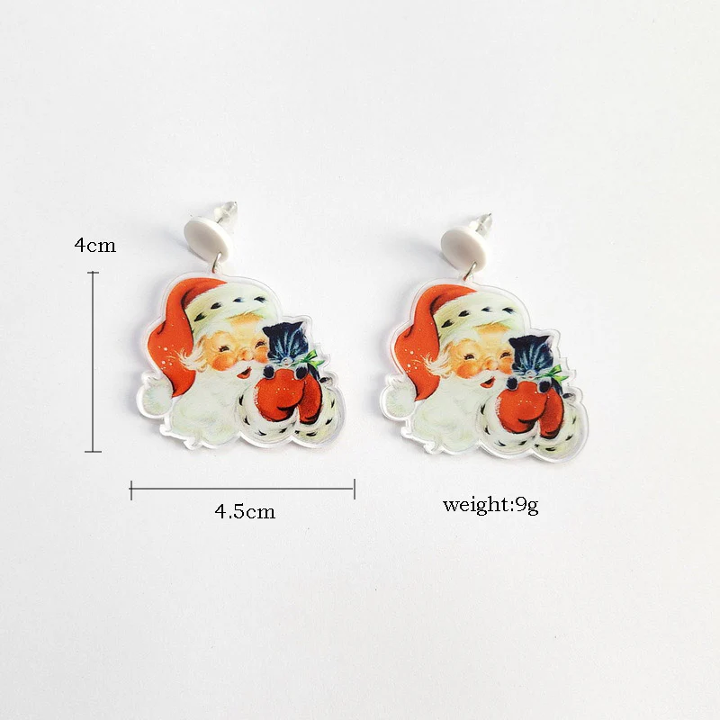 Retro Christmas Elf Deer Y2K Santa Earrings Cherrykitten - Image 5