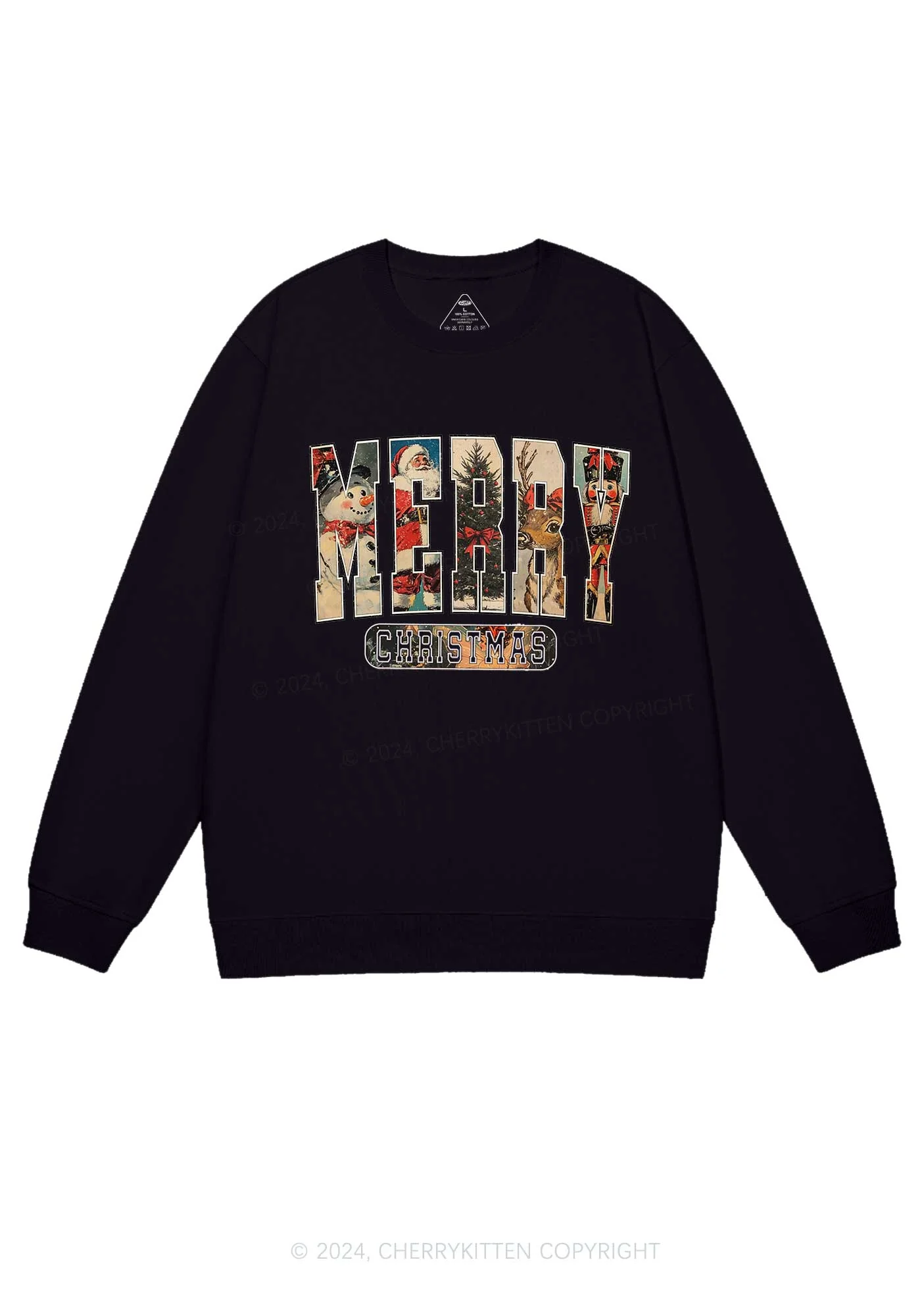 Retro Christmas Y2K Sweatshirt Cherrykitten - Image 3
