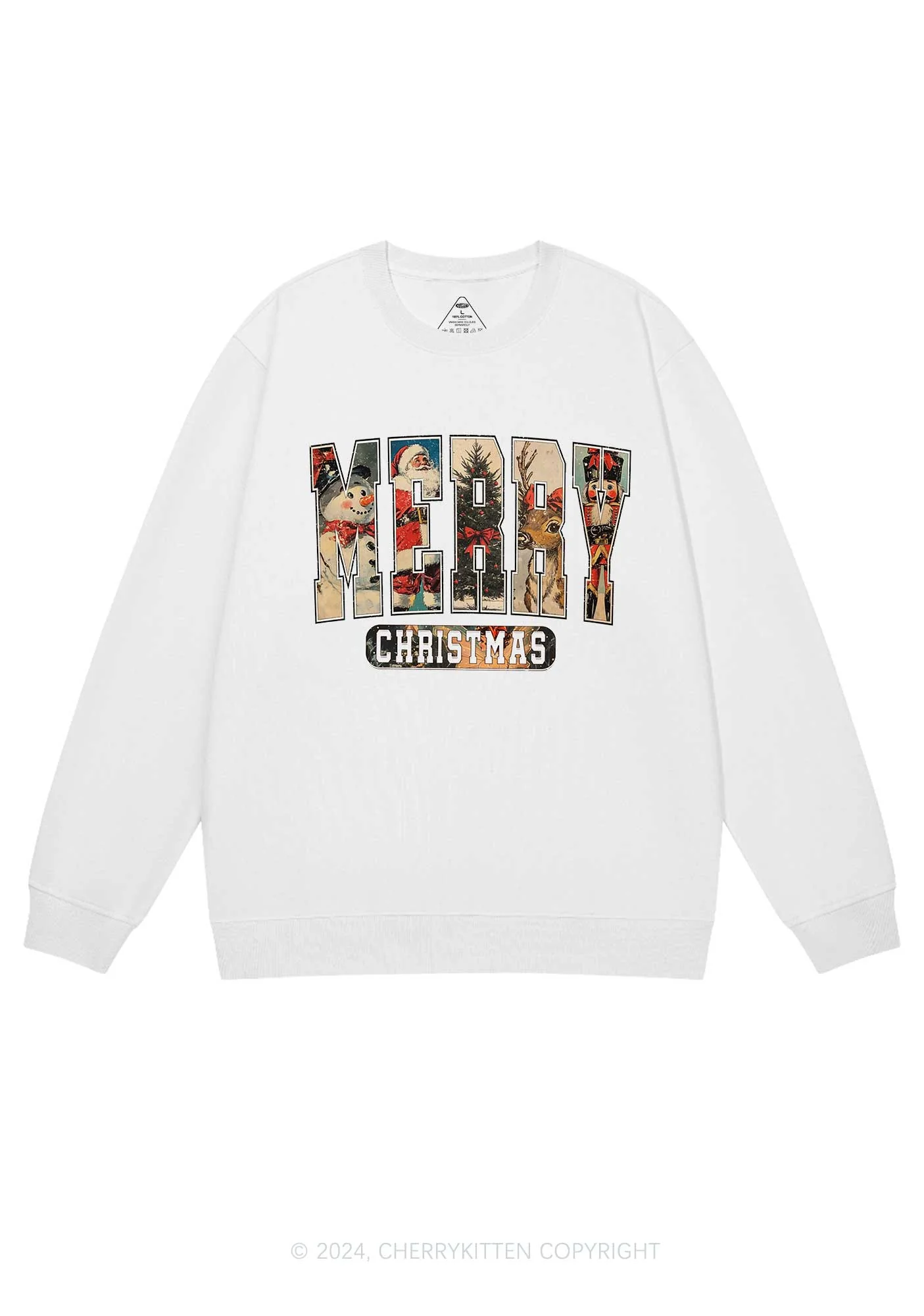 Retro Christmas Y2K Sweatshirt Cherrykitten - Image 4