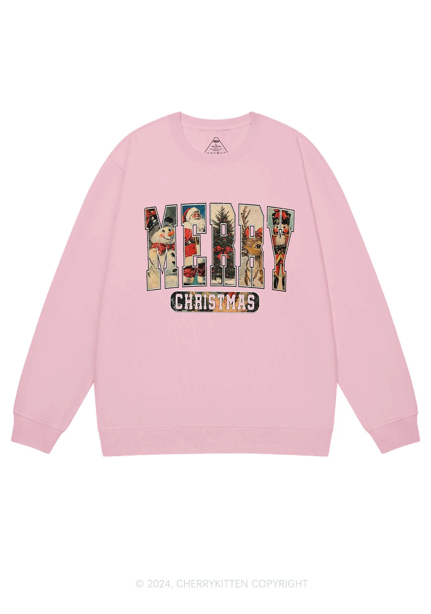 Retro Christmas Y2K Sweatshirt Cherrykitten - Image 5