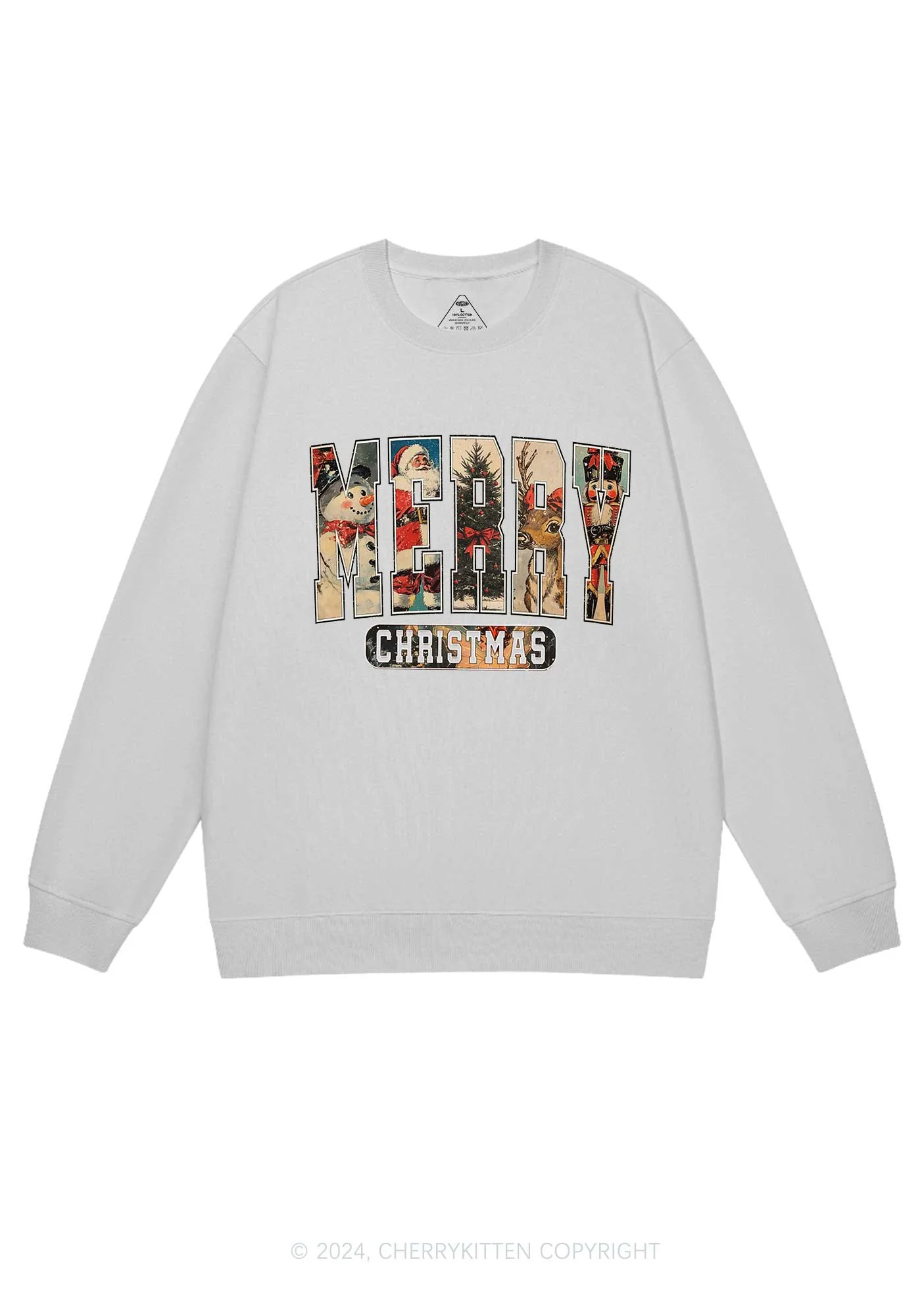 Retro Christmas Y2K Sweatshirt Cherrykitten - Image 6