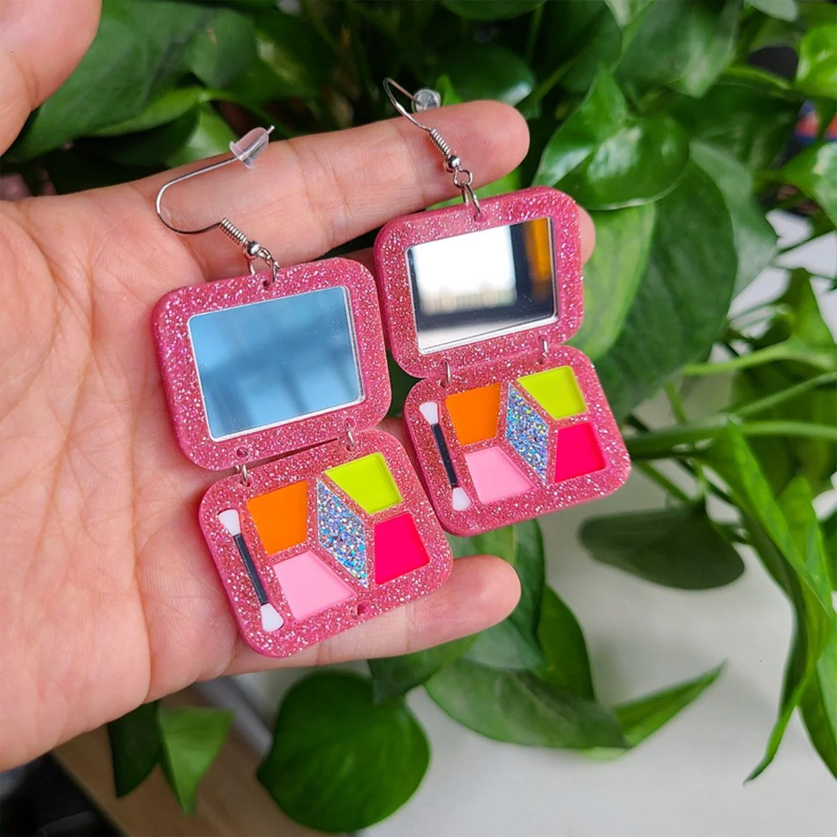 Retro Disco Eyeshadow Palette Earrings - Image 2