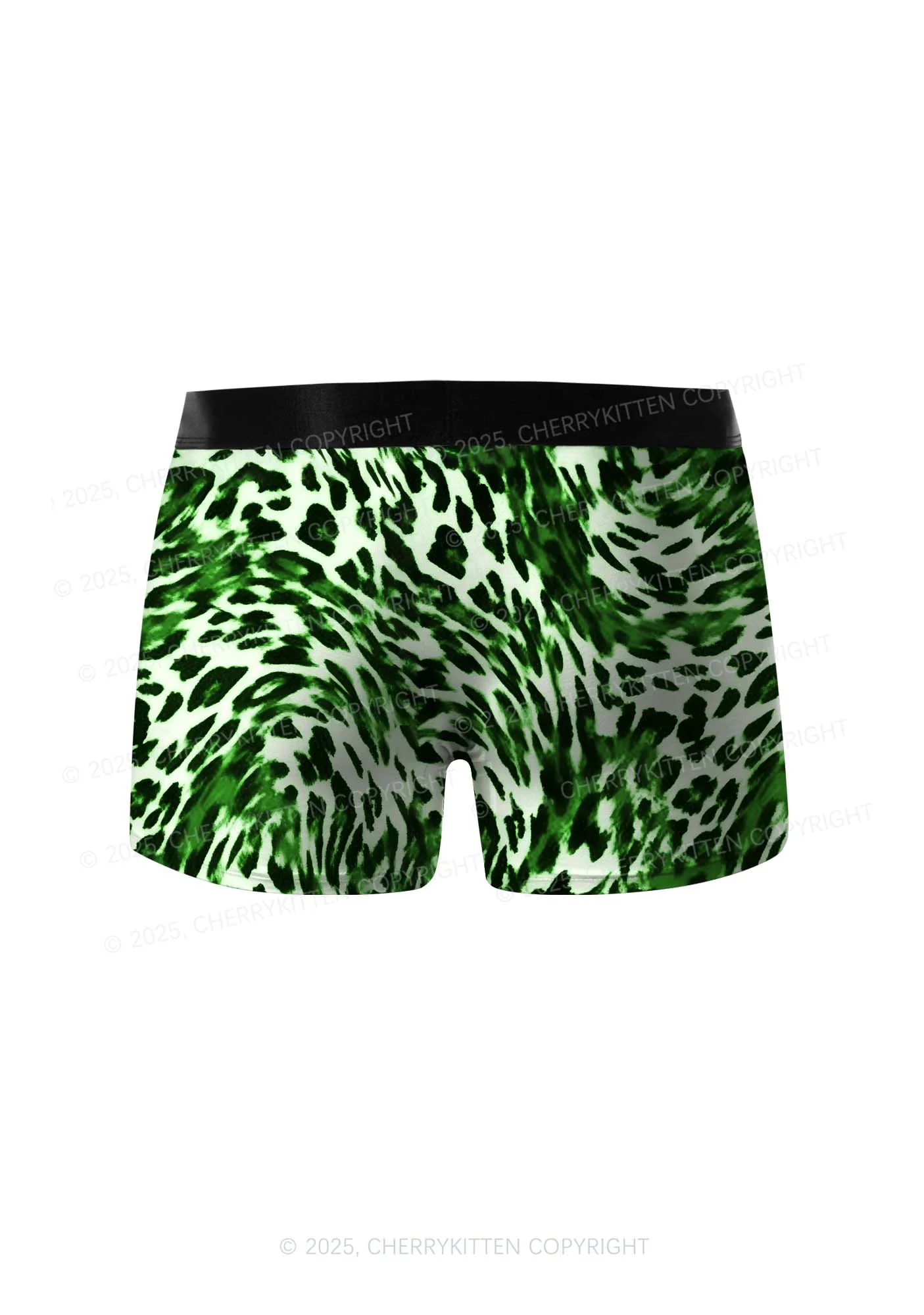 Retro Green Leopard St Patricks Y2K Print Men Boxer Briefs Cherrykitten - Image 2