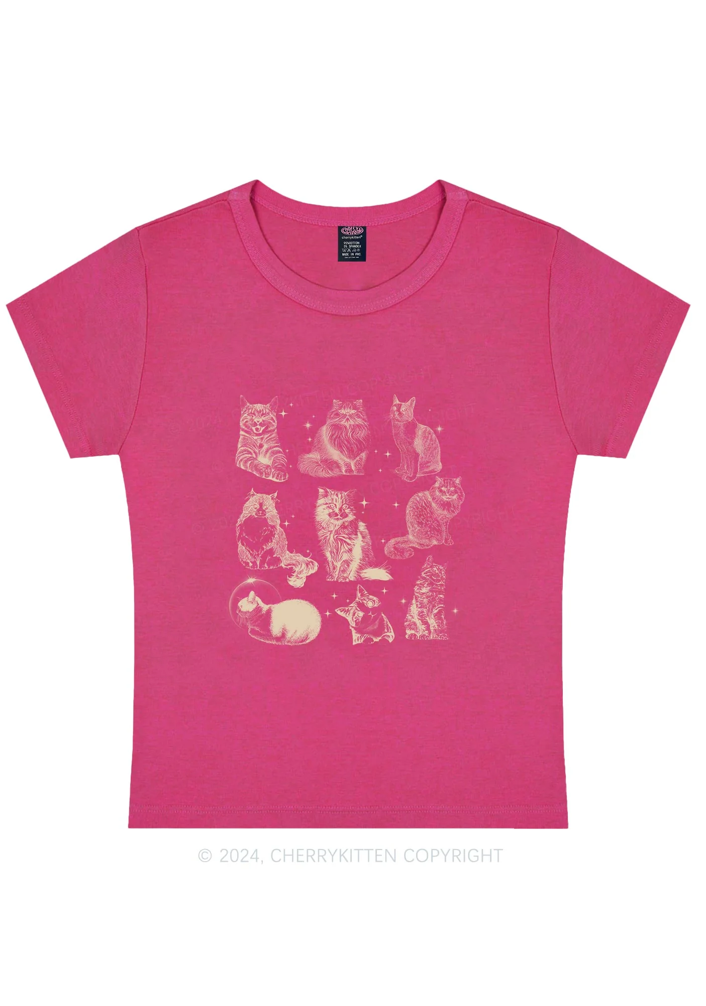 Retro Kitten Y2K Baby Tee Cherrykitten - Image 10