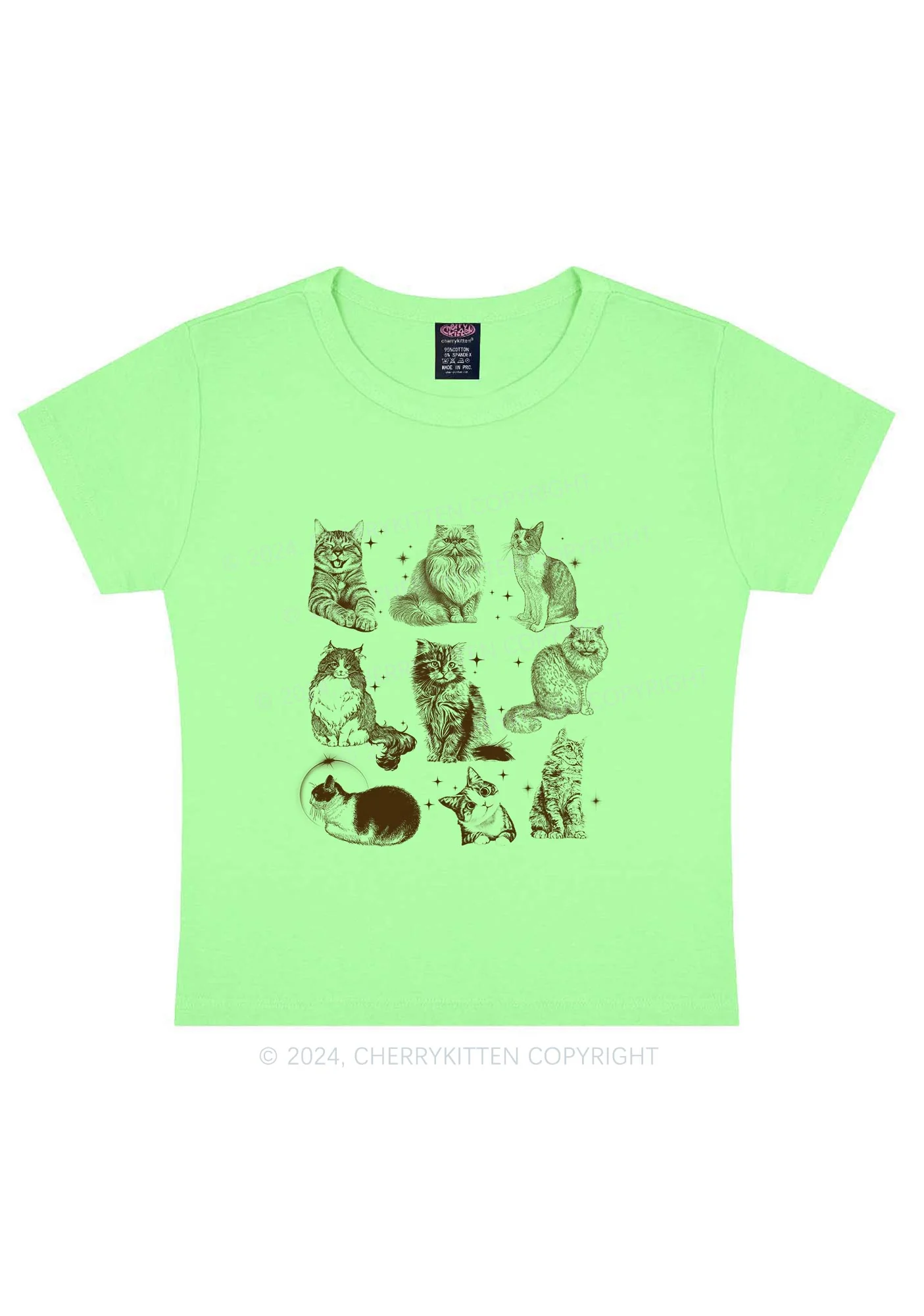 Retro Kitten Y2K Baby Tee Cherrykitten - Image 12