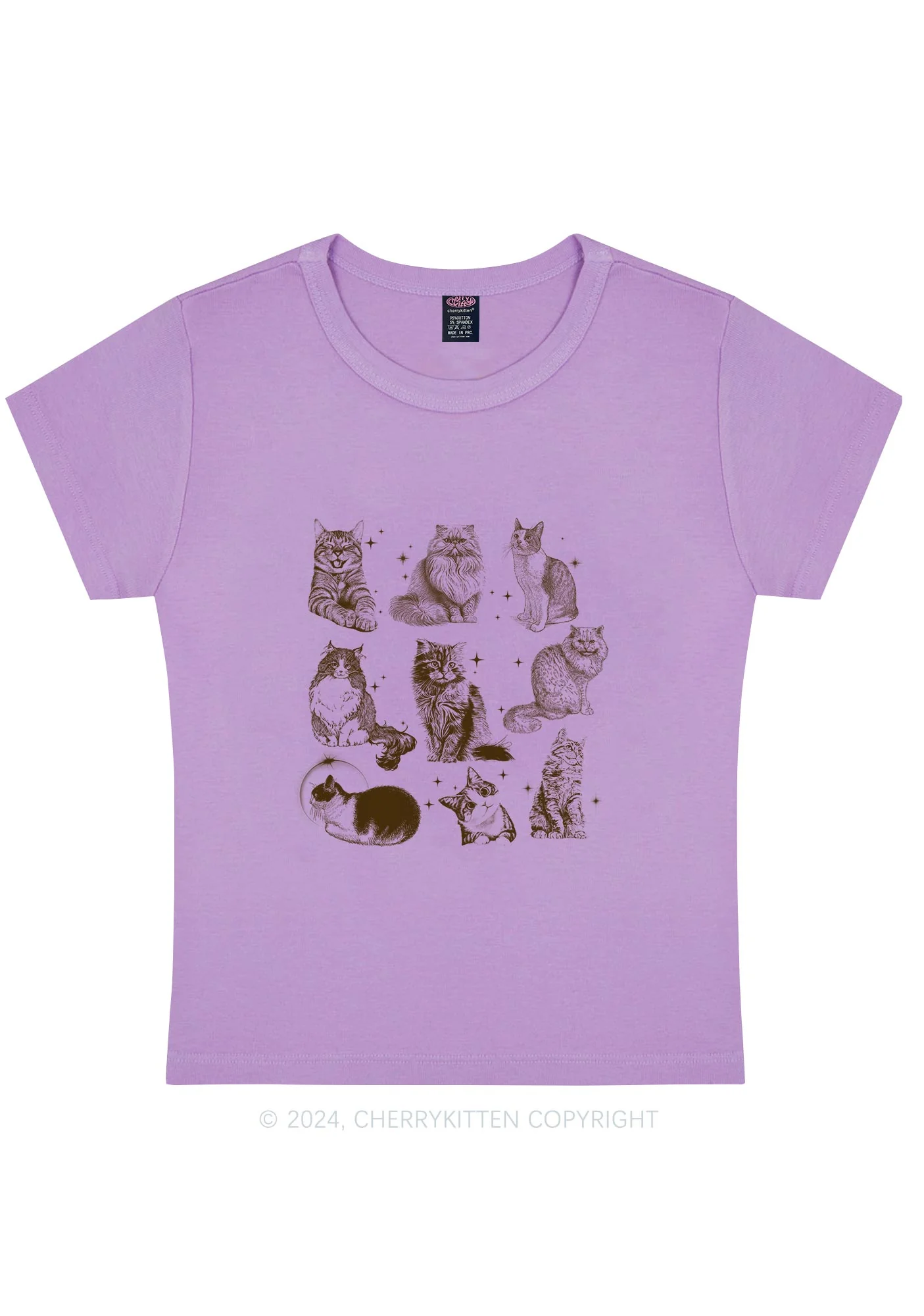 Retro Kitten Y2K Baby Tee Cherrykitten - Image 5