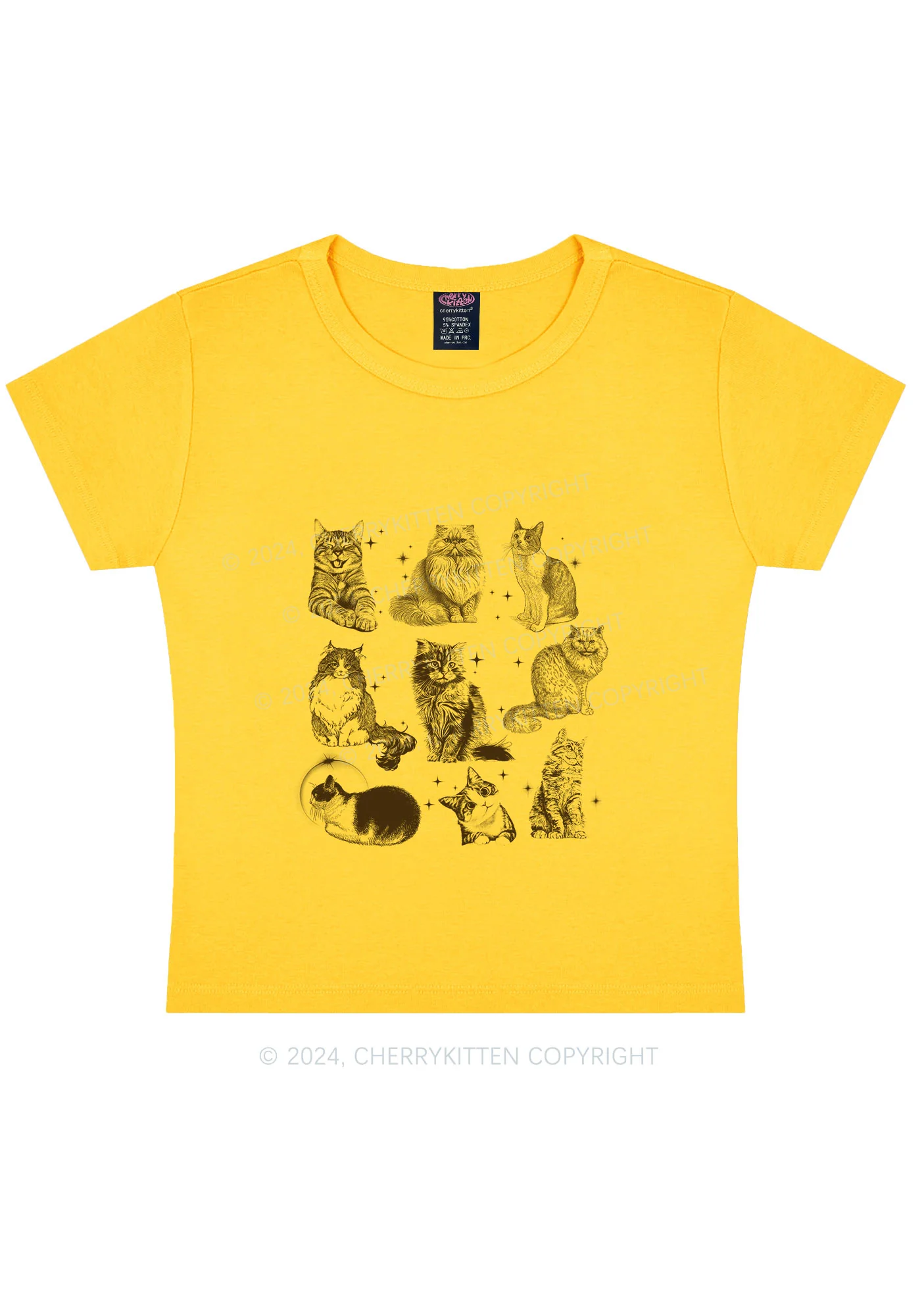 Retro Kitten Y2K Baby Tee Cherrykitten - Image 7