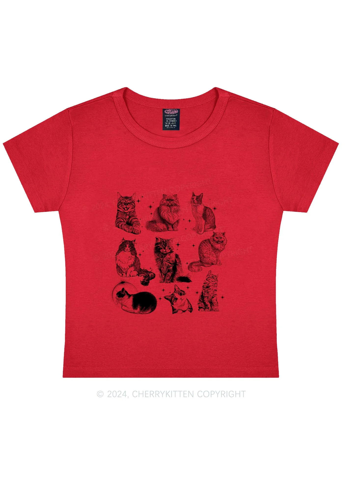 Retro Kitten Y2K Baby Tee Cherrykitten - Image 9