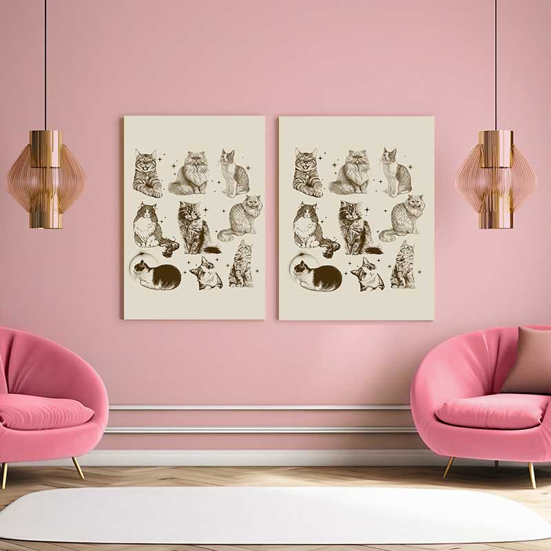 Retro Kitten Y2K Canvas Wall Art Cherrykitten - Image 2