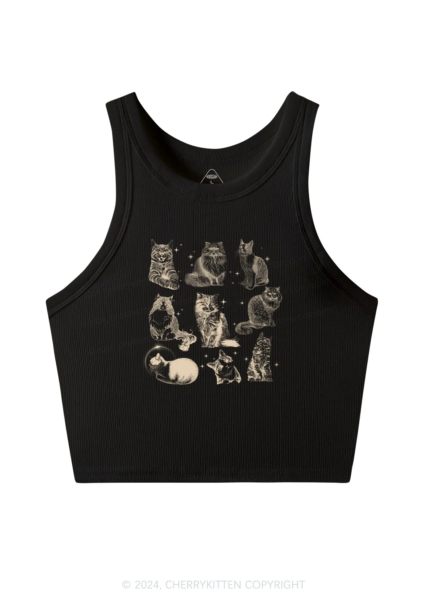 Retro Kitten Y2K Crop Tank Top Cherrykitten - Image 4