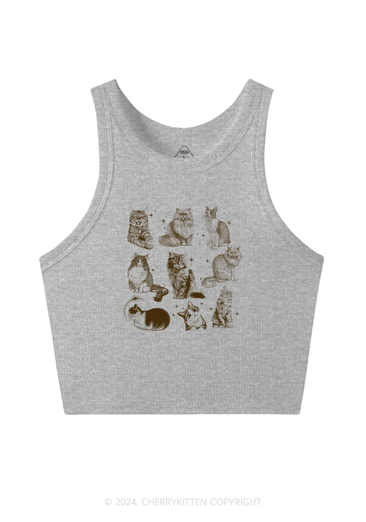 Retro Kitten Y2K Crop Tank Top Cherrykitten - Image 5
