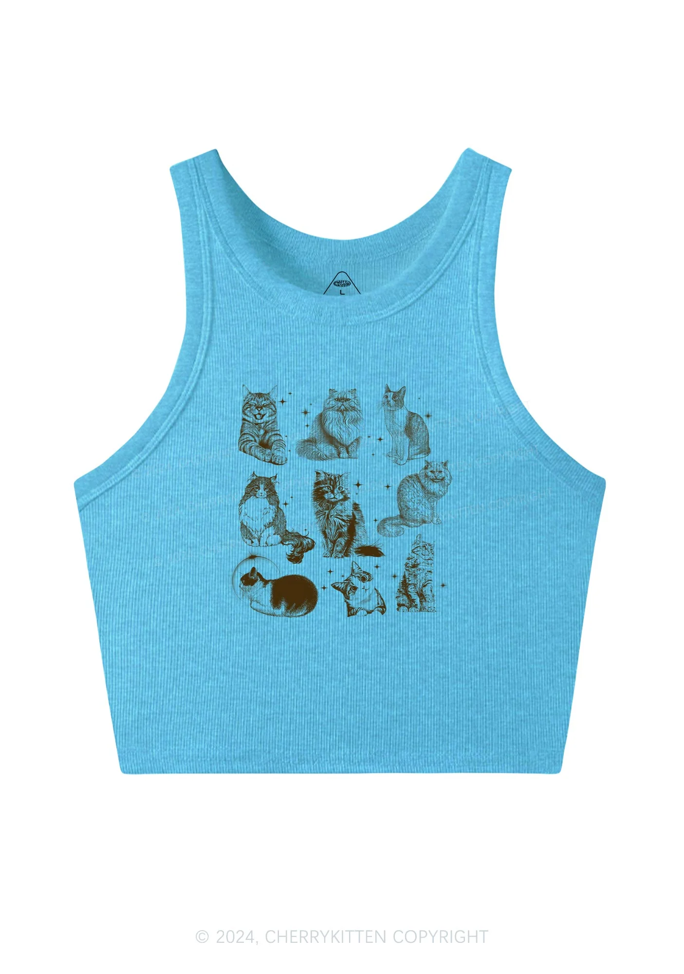 Retro Kitten Y2K Crop Tank Top Cherrykitten - Image 6