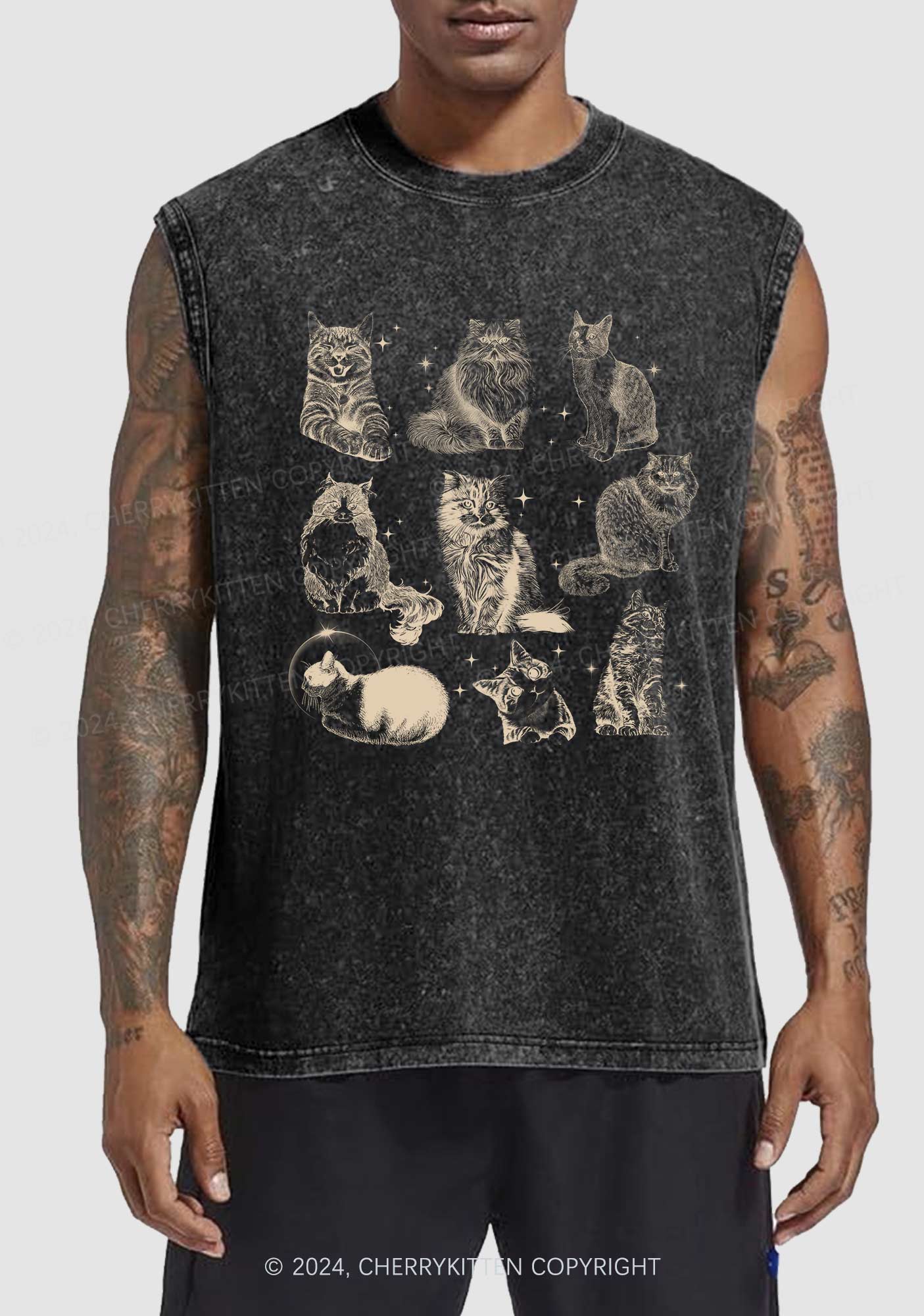 Retro Kitten Y2K Washed Tank Cherrykitten - Image 2