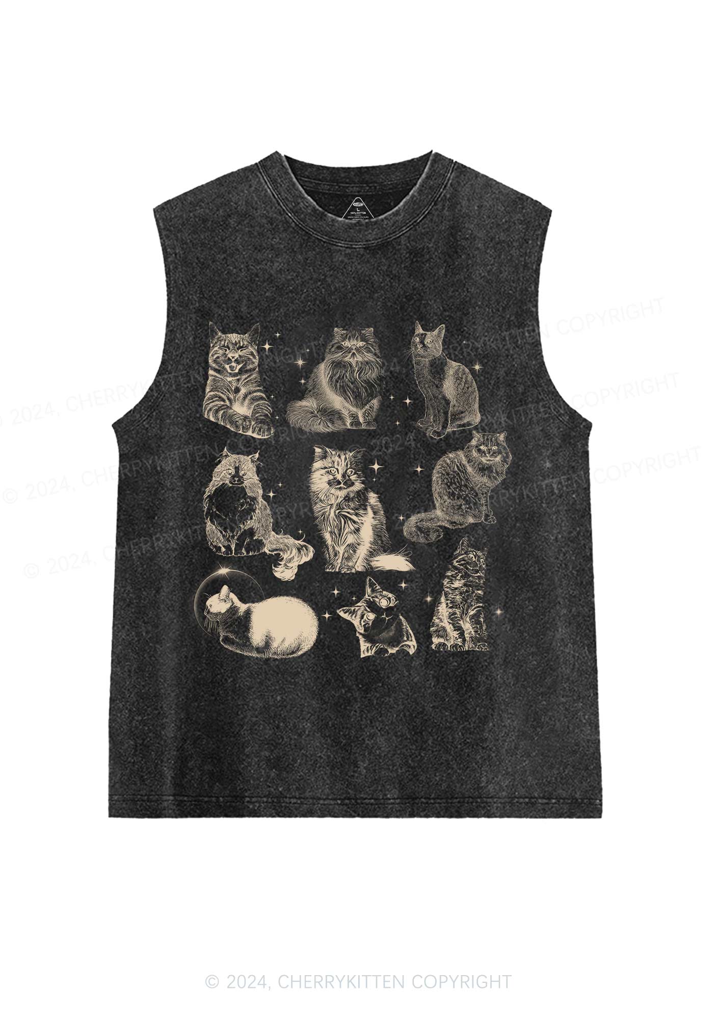 Retro Kitten Y2K Washed Tank Cherrykitten - Image 3