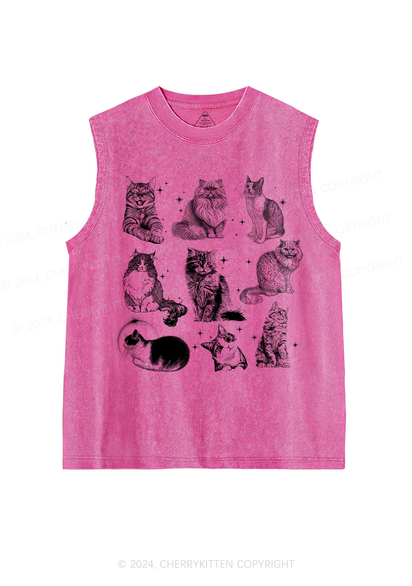 Retro Kitten Y2K Washed Tank Cherrykitten - Image 4