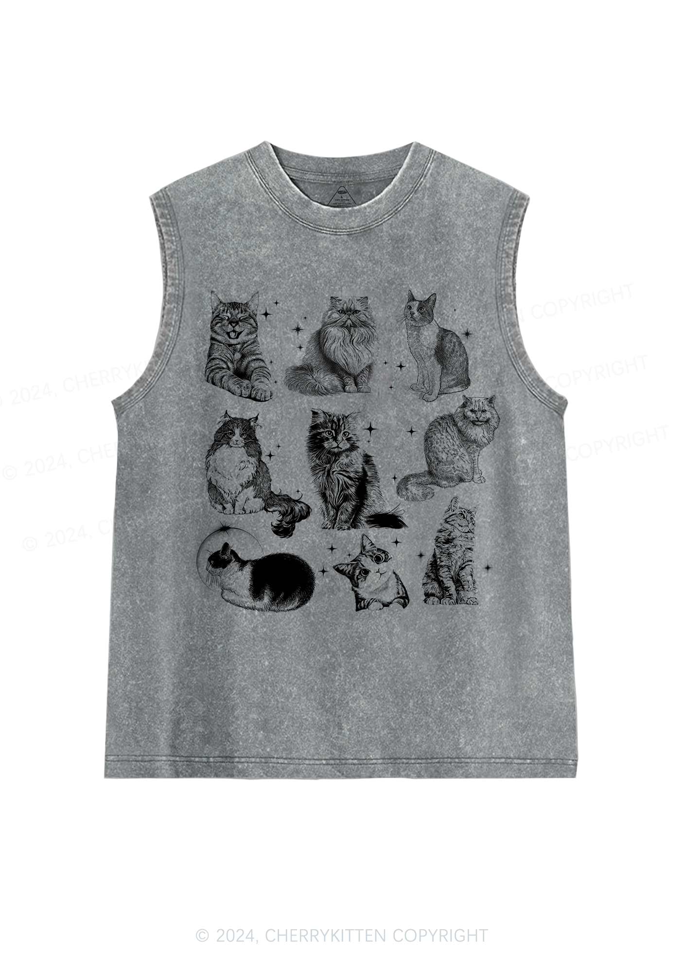 Retro Kitten Y2K Washed Tank Cherrykitten - Image 6