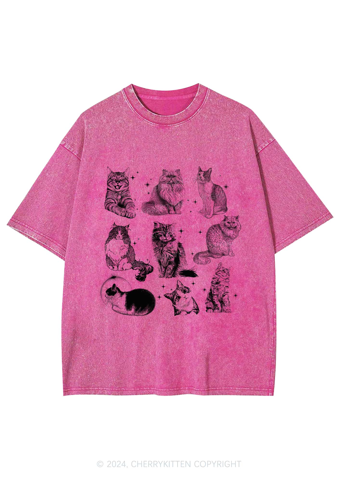 Retro Kitten Y2K Washed Tee Cherrykitten - Image 4