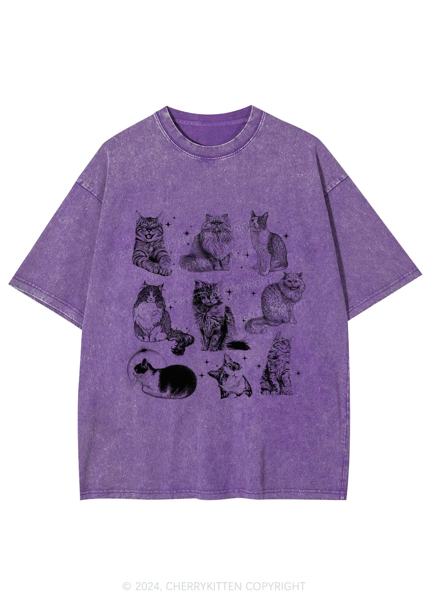 Retro Kitten Y2K Washed Tee Cherrykitten - Image 5