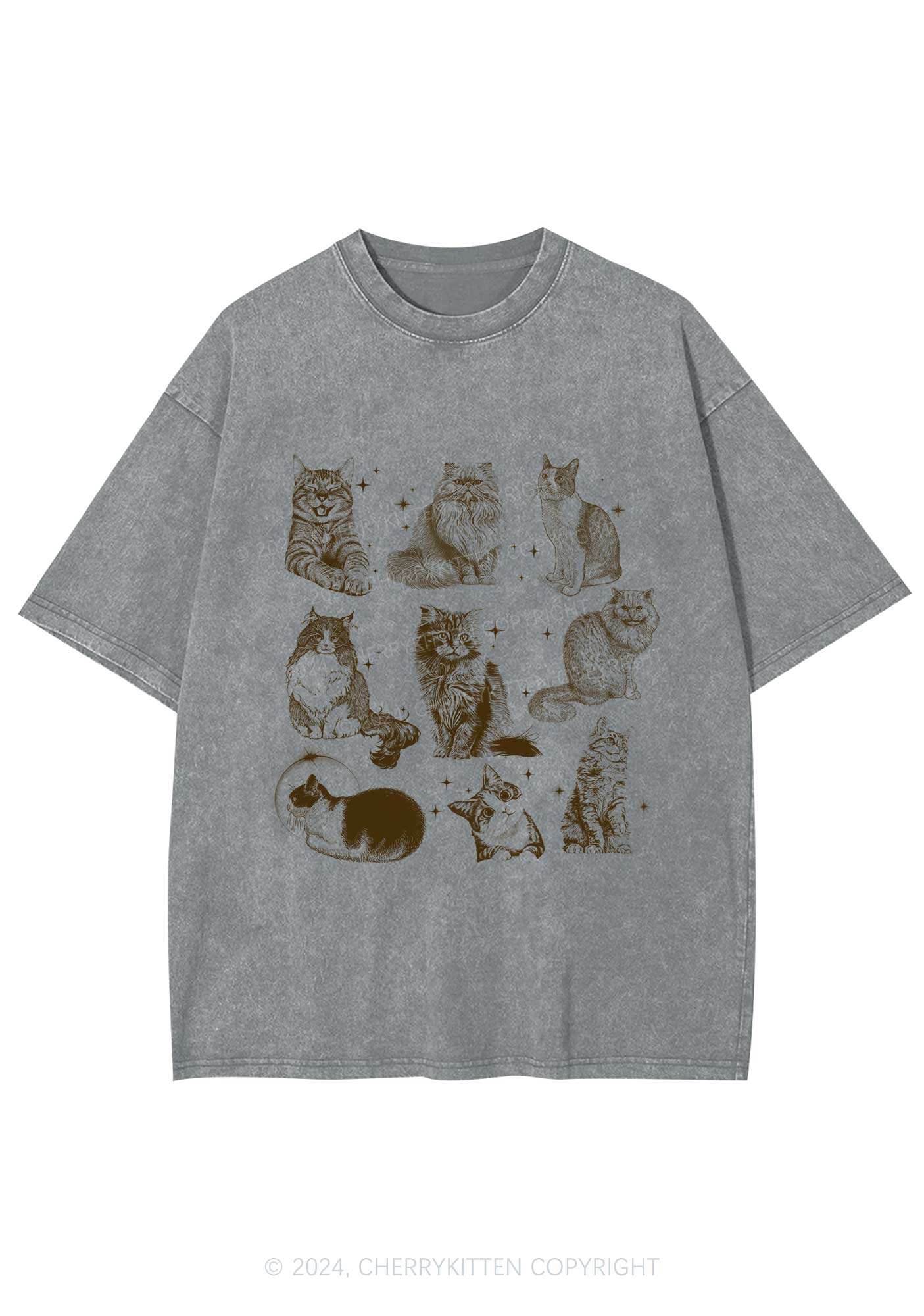 Retro Kitten Y2K Washed Tee Cherrykitten - Image 6