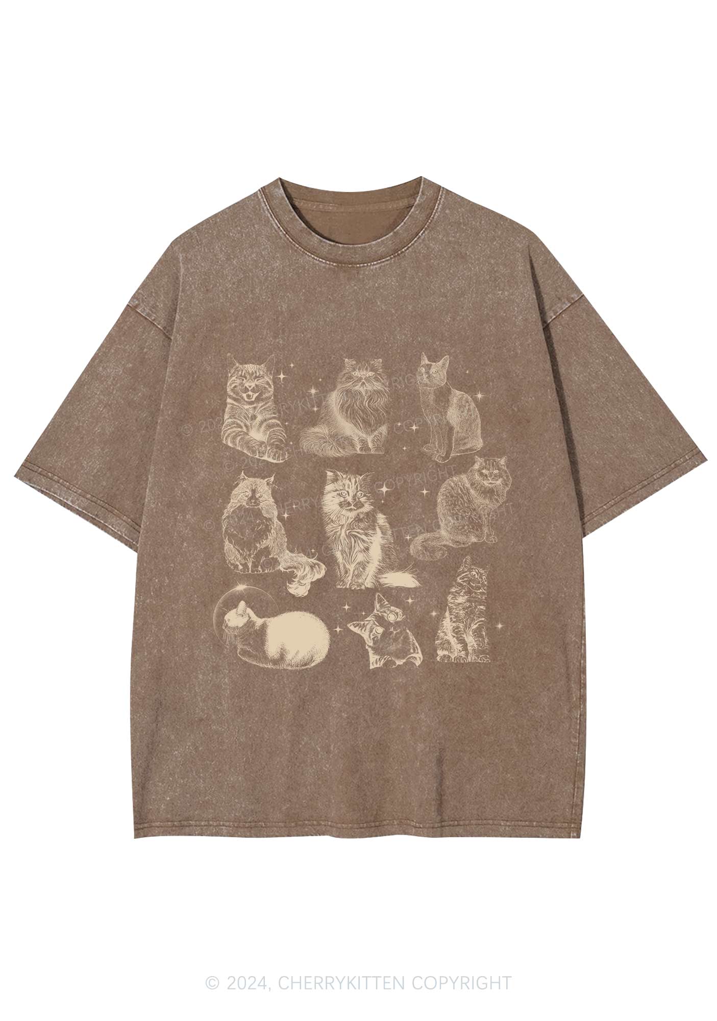 Retro Kitten Y2K Washed Tee Cherrykitten - Image 7
